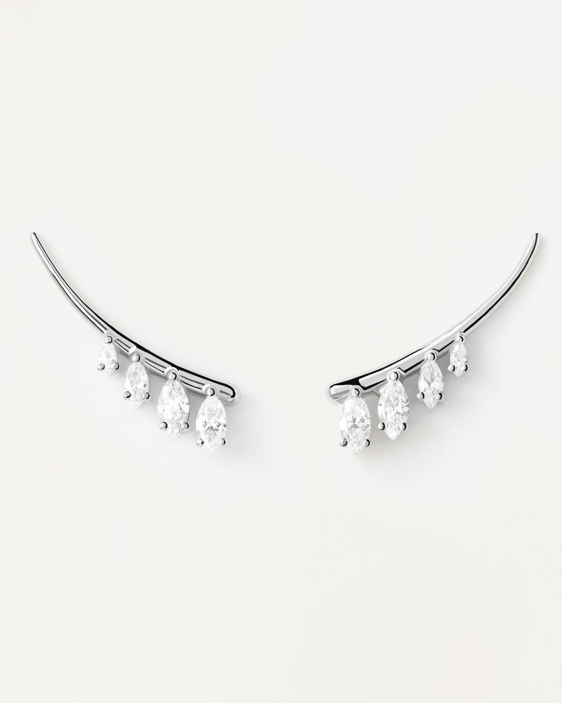 Aqua Silver Climbing Earrings - 
  
    Sterling Silver
  
