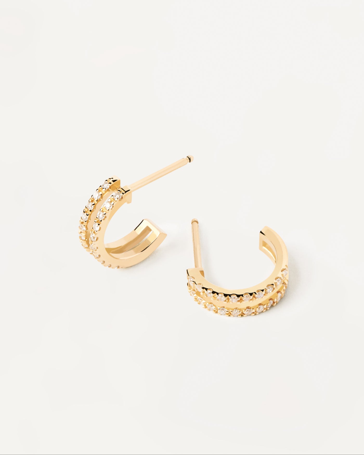 Diamonds And Gold Dual Hoops - 
  
    18K Gold
  
