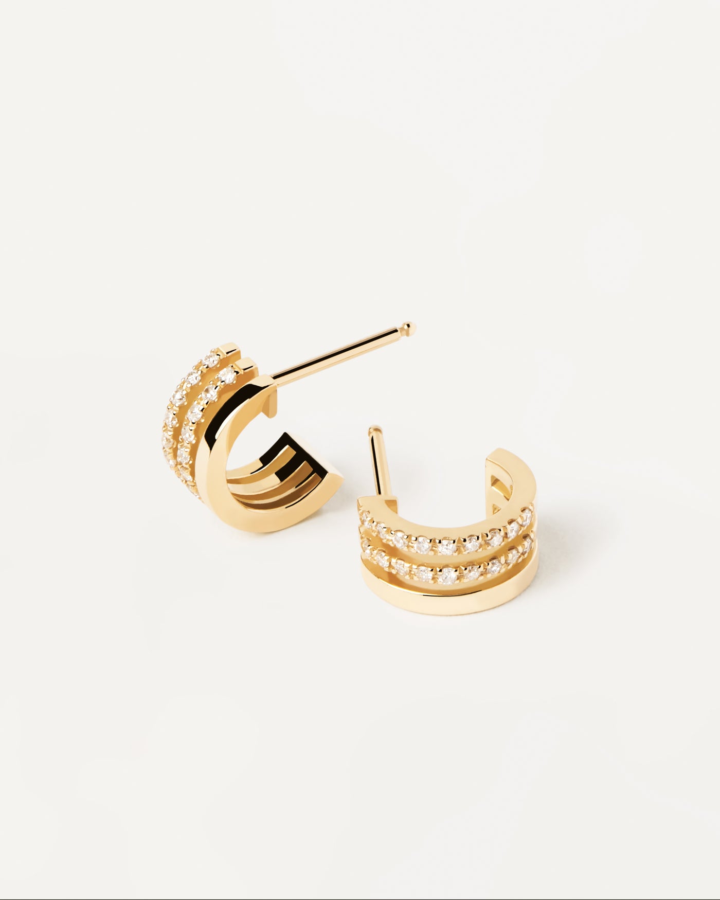 Diamonds And Gold Triple Hoops - 
  
    18K Gold
  
