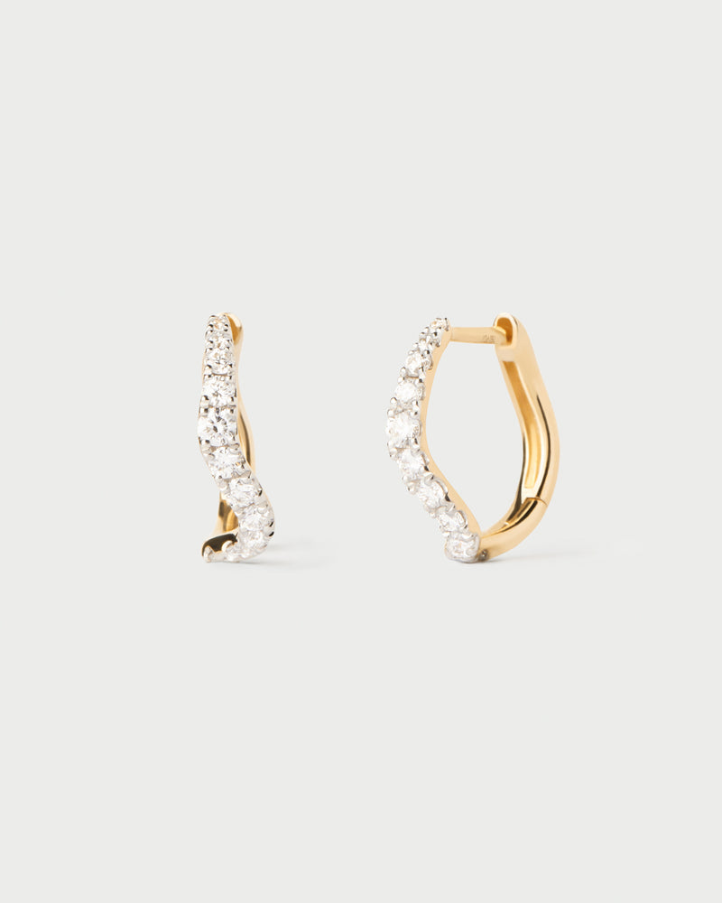 Orecchini a cerchio in diamanti e oro Flow - 
  
    Oro 18K
  
