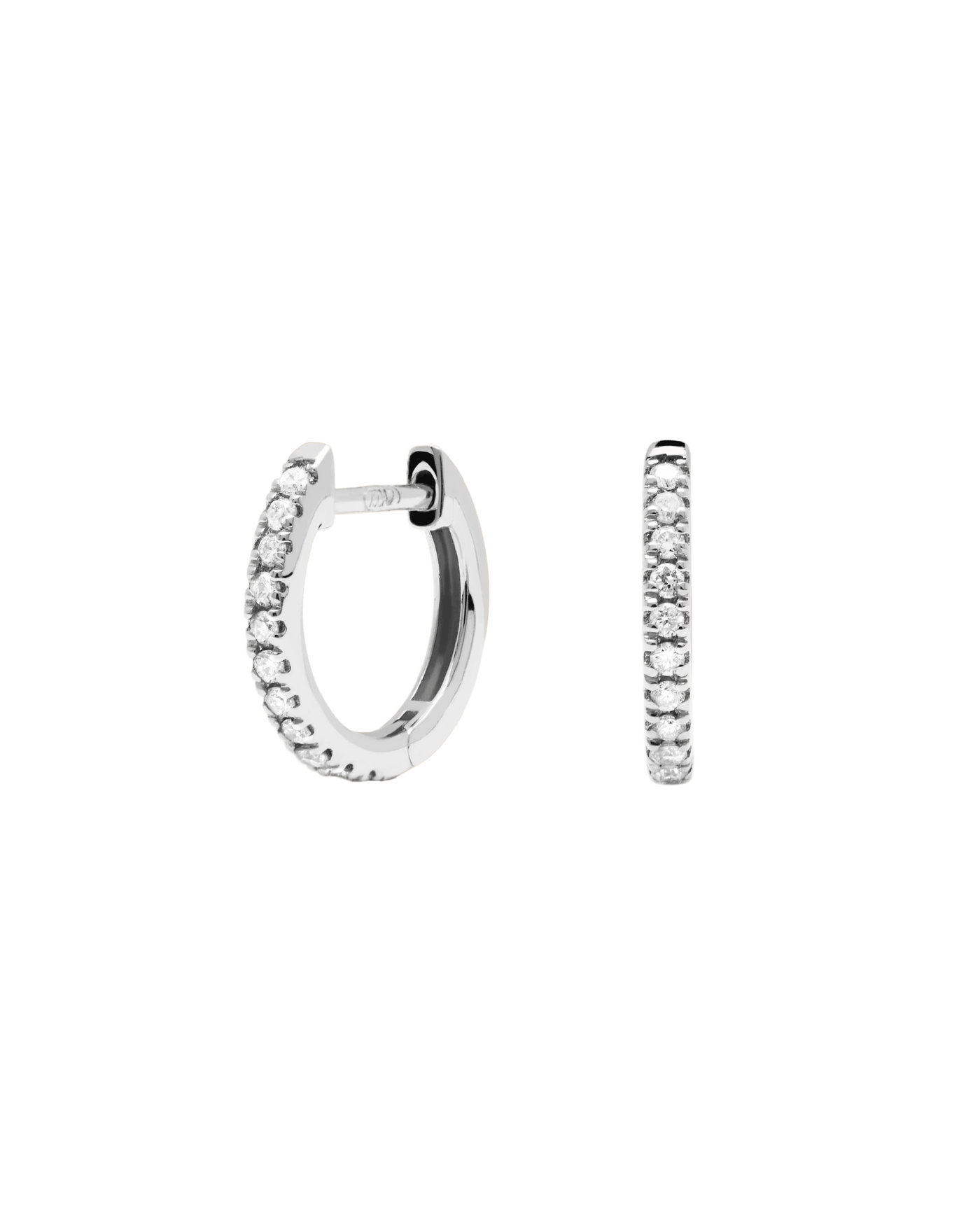 Orecchini in Diamanti E Oro Bianco Eternity Mini - 
  
    Oro bianco 18K / Placcatura in argento rodiato
  
