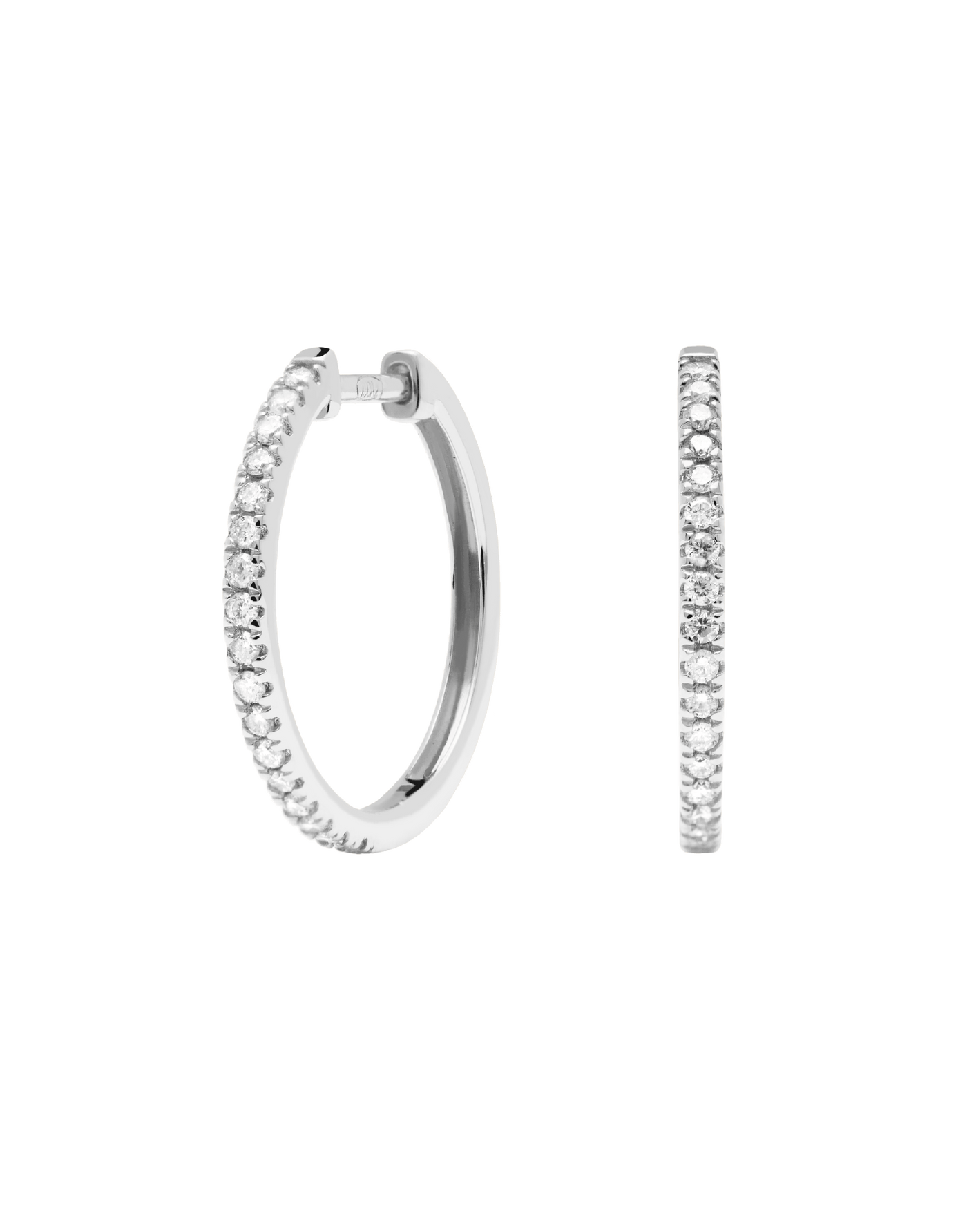 Pendientes de Diamantes Y Oro Blanco Eternity Medium - 
  
    Oro Blanco 18K / Baño de rodio en plata
  
