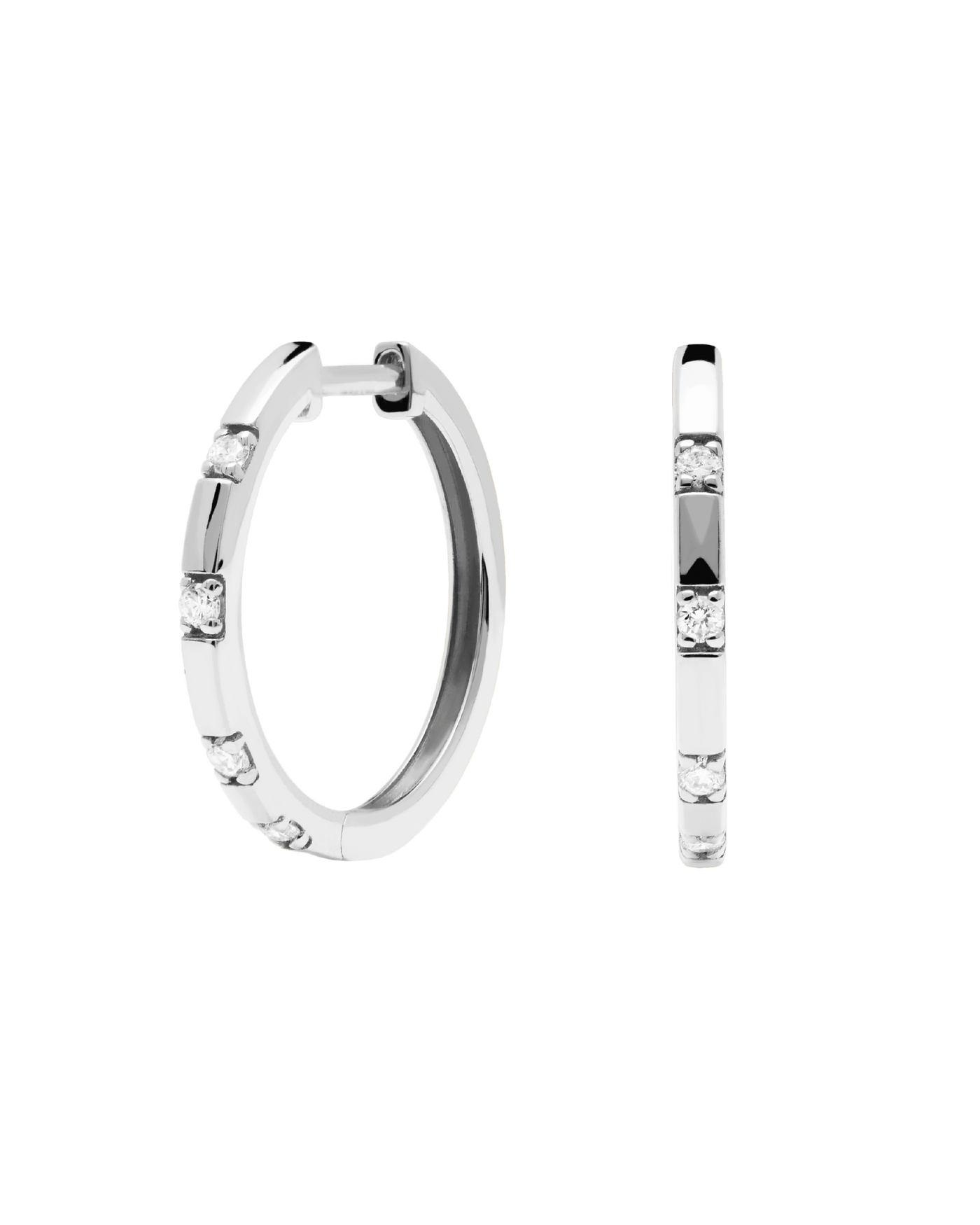 Orecchini in Diamanti E Oro Bianco Frosty - 
  
    Oro bianco 18K / Placcatura in argento rodiato
  
