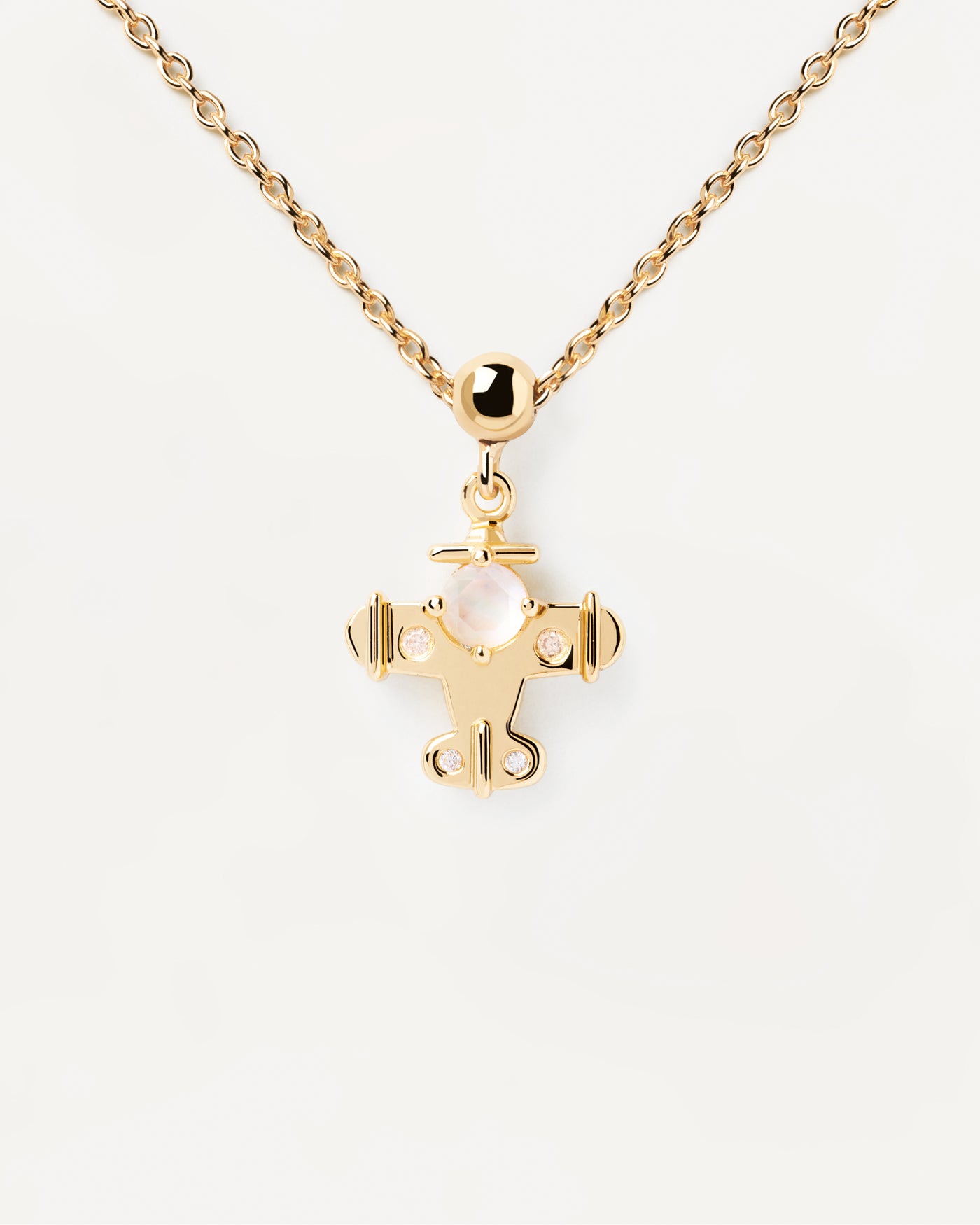 Charm Avión - 
  
    Plata de Ley / Baño de Oro 18K
  
