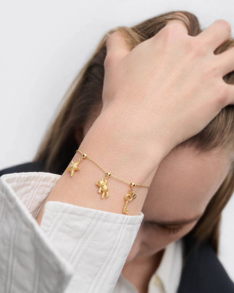 Charm Chiave - 
  
    Argento sterling / Placcatura in Oro 18K
  
