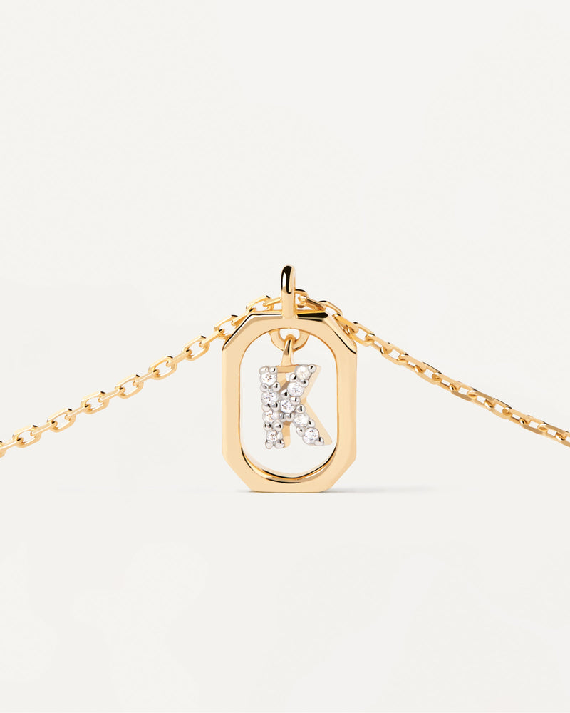 Mini Letter K Necklace - 
  
    Sterling Silver / 18K Gold plating
  
