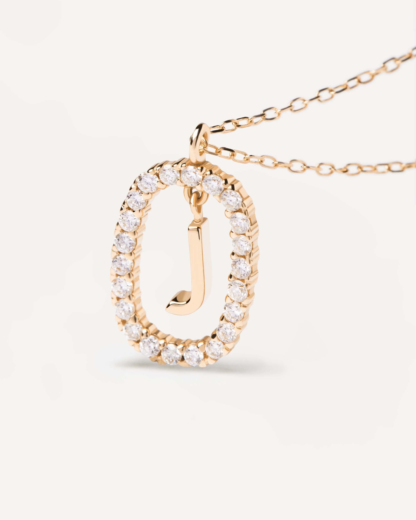 Diamonds and Gold Letter J Necklace - 
  
    18K Gold
  
