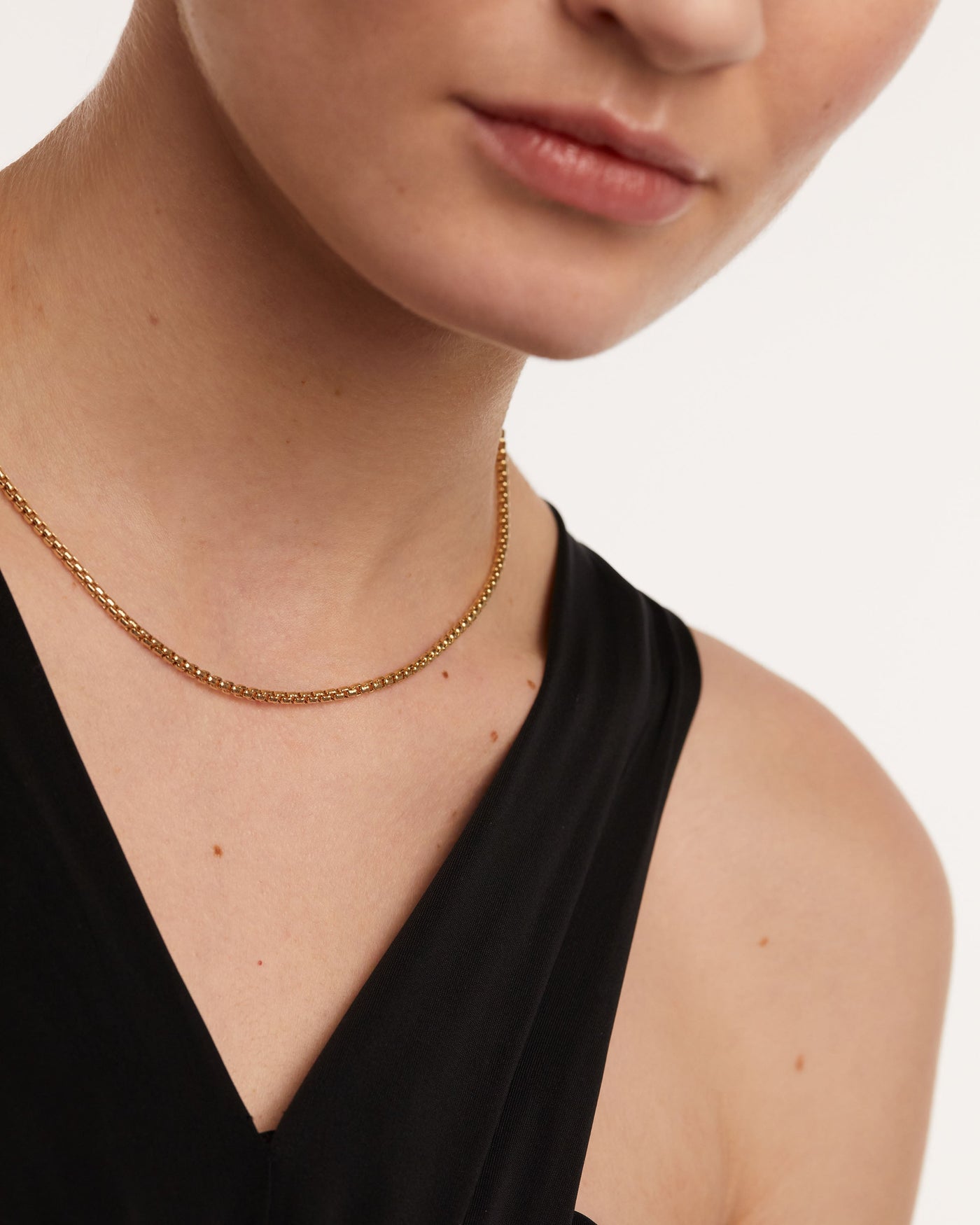 Women's box chain necklace discount