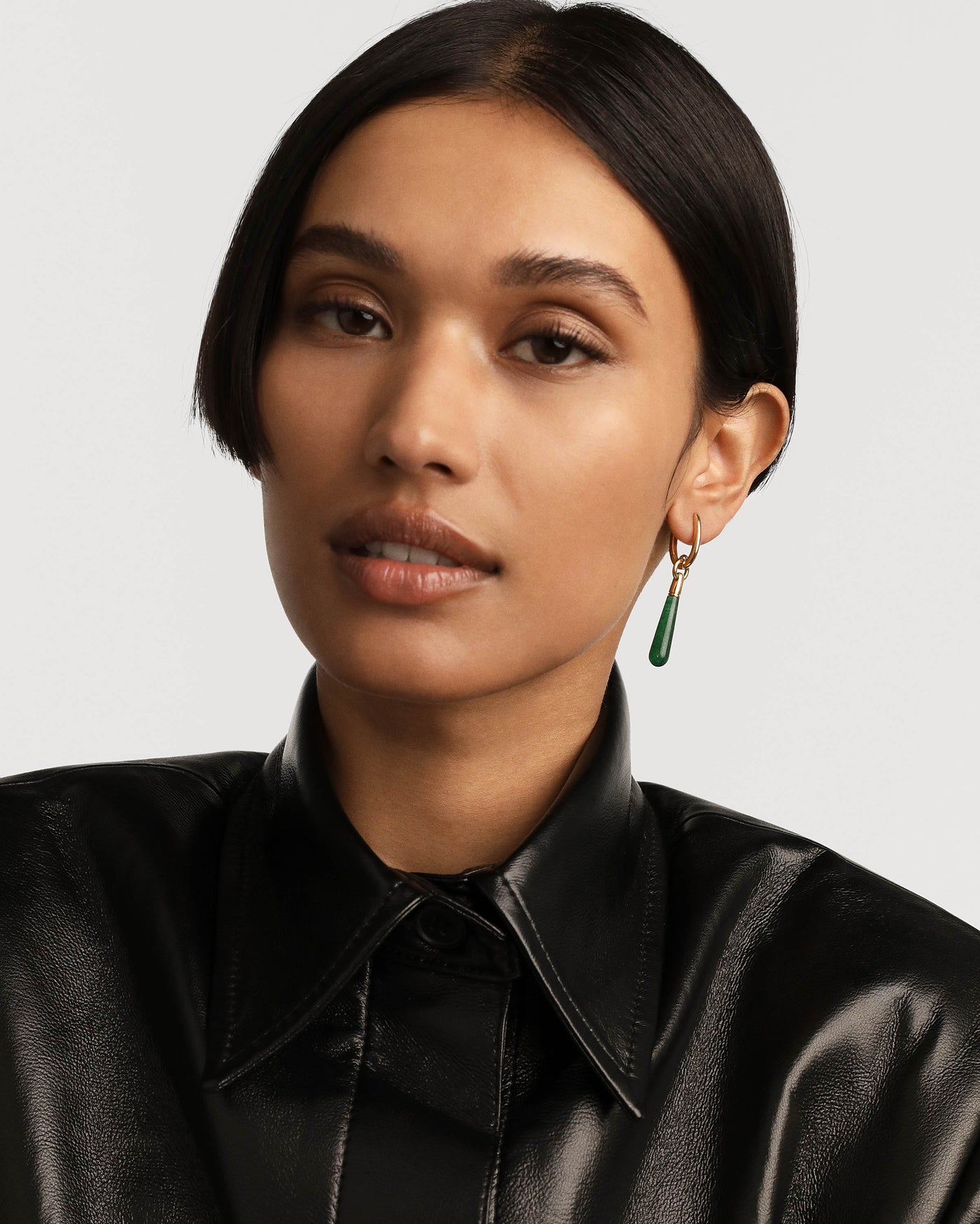 Green Aventurine Large Jupiter Single Hoop - 
        
          Sterling Silver / 18K Gold plating
        
      