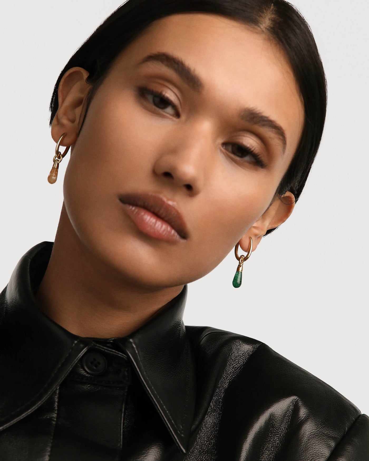 Green Aventurine Jupiter Single Hoop - 
        
          Sterling Silver / 18K Gold plating
        
      