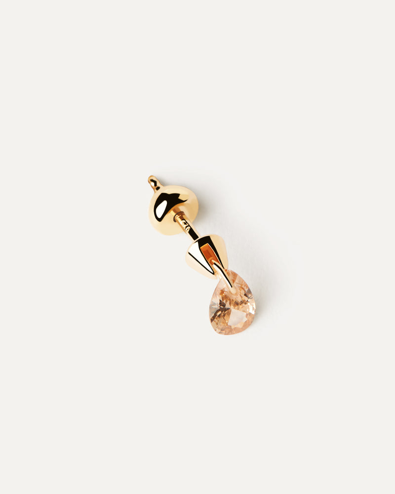 Orecchino a cerchio singolo Lily pesca - 
  
    Argento sterling / Placcatura in Oro 18K
  

