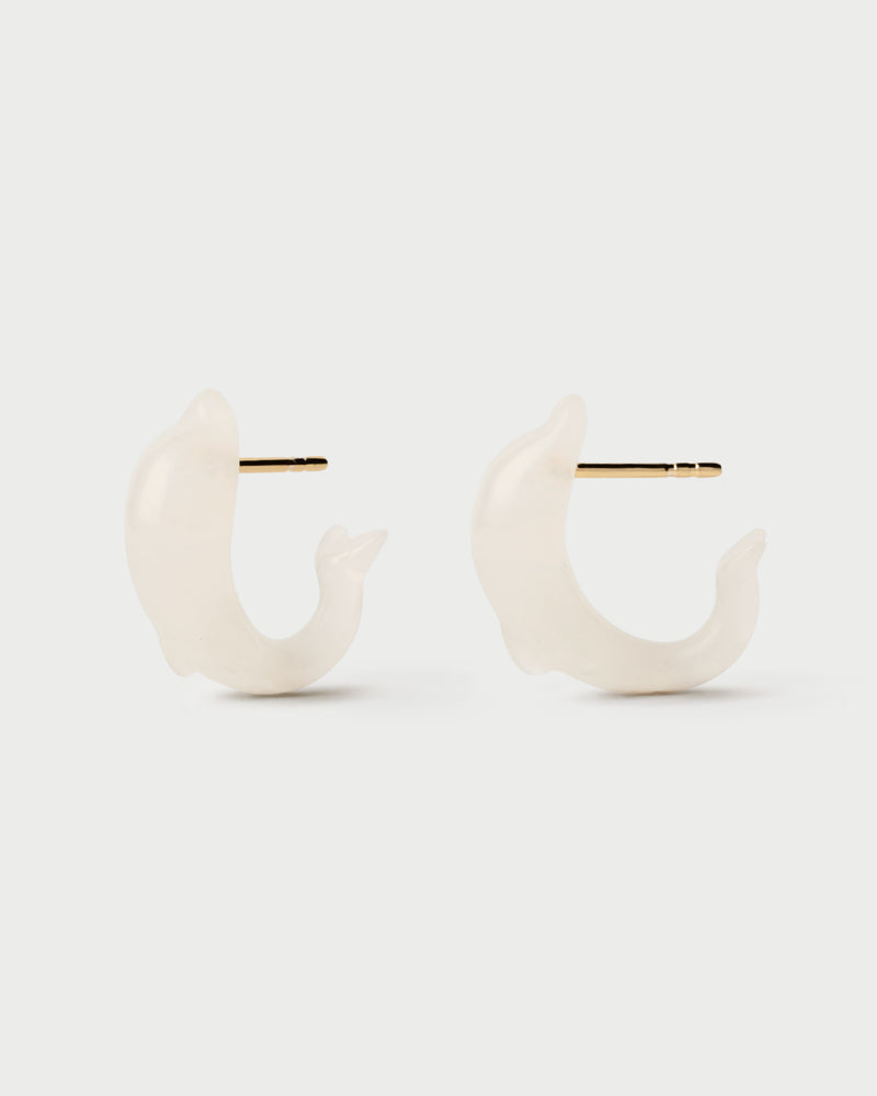 Quartz Dolphin ear piercing - 
  
    Sterling Silver / 18K Gold plating
  
