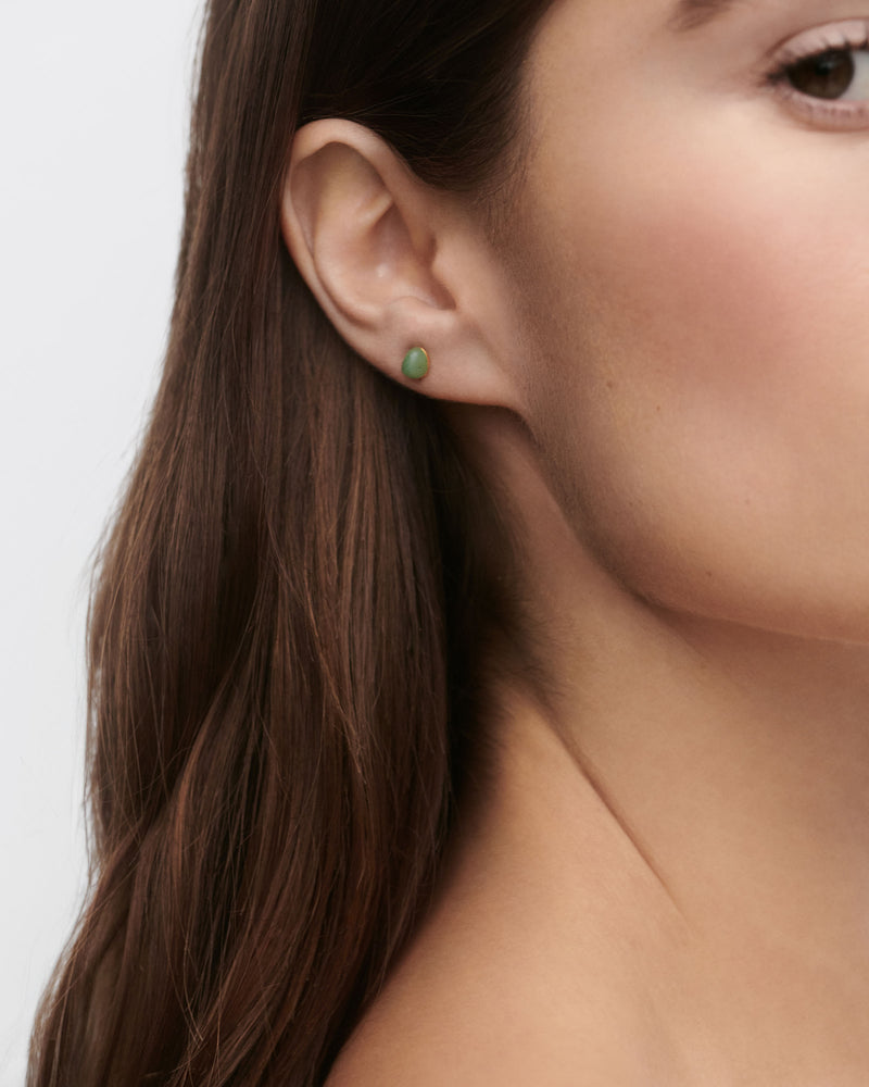 Green aventurine Gravity ear piercing - 
  
    Sterling Silver / 18K Gold plating
  
