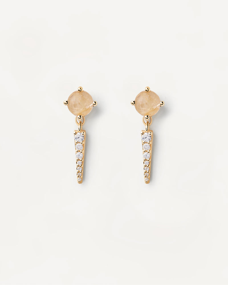 Yoki Rutilated Quartz Single Earring - 
  
    Sterling Silver / 18K Gold plating
  
