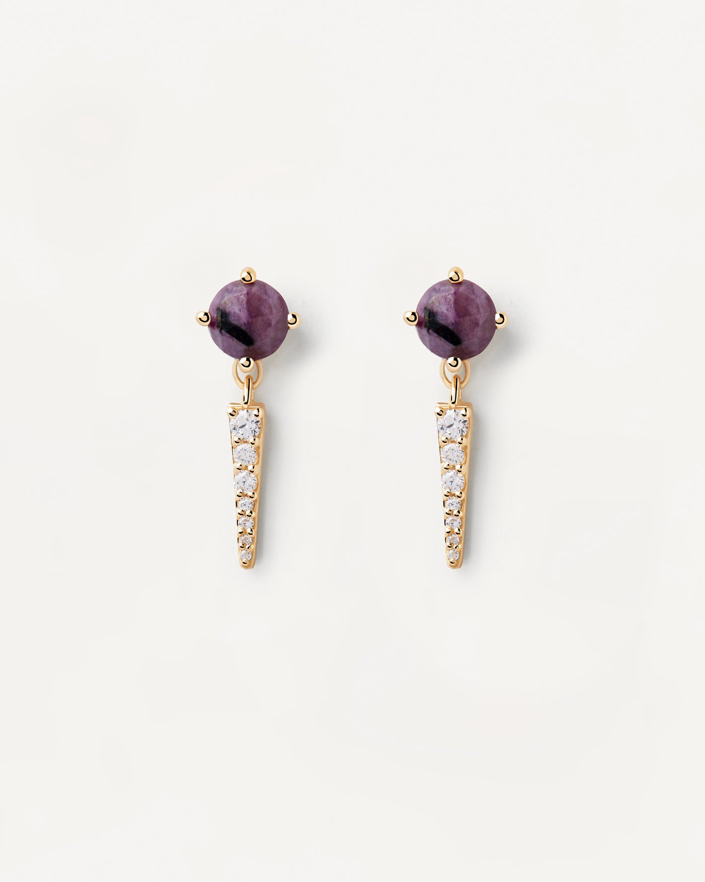 Yoki Charoite Single Earring - 
  
    Sterling Silver / 18K Gold plating
  
