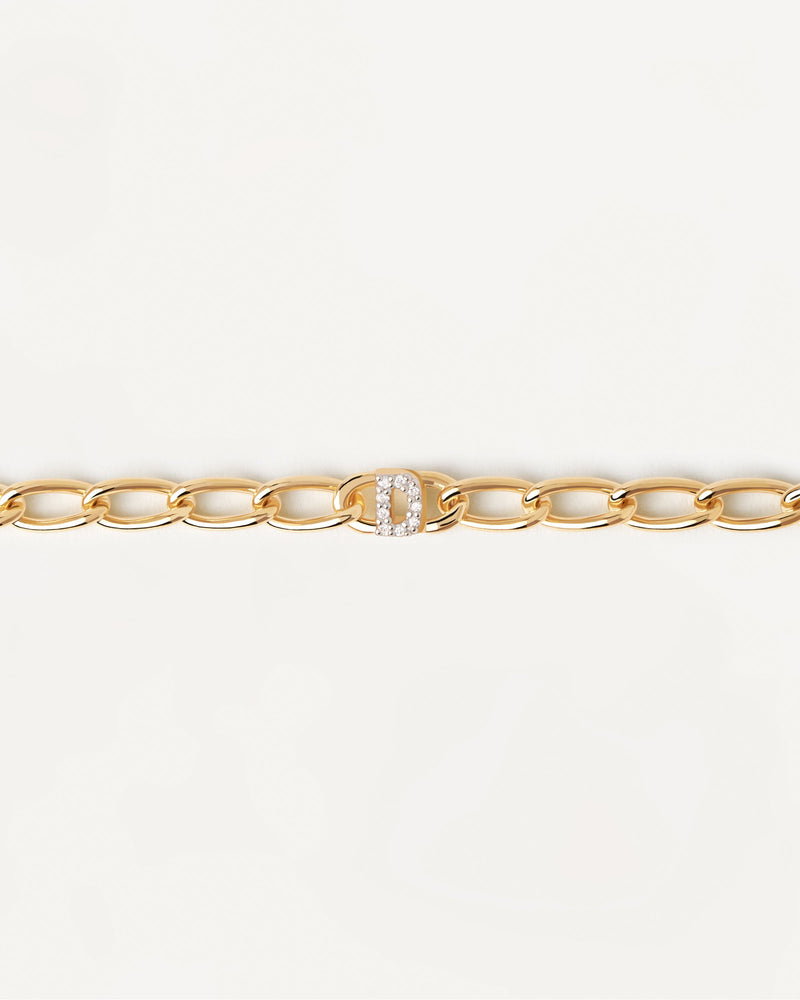 Letter D Chain Bracelet - 
  
    Sterling Silver / 18K Gold plating
  
