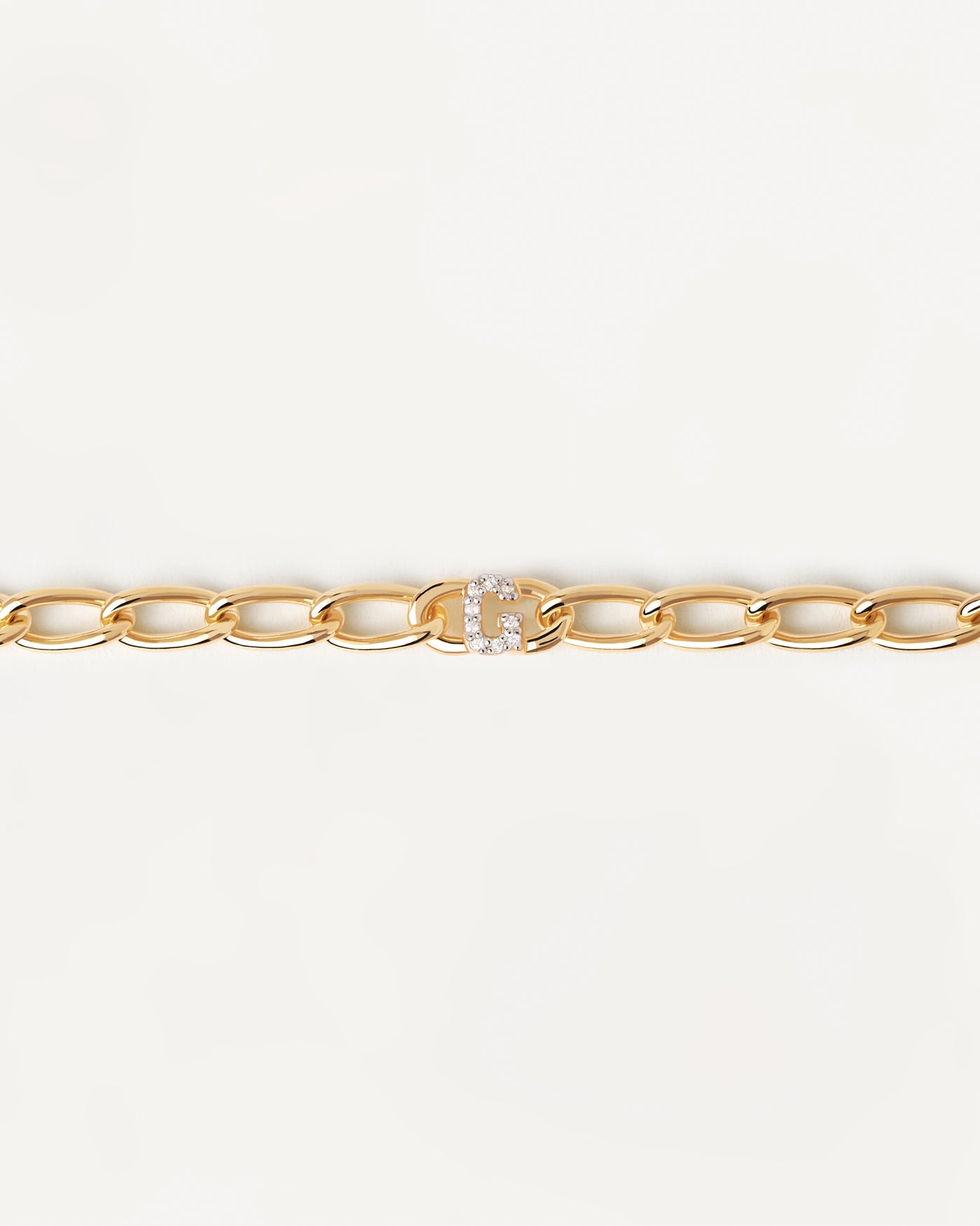 Bracciale A Catena Lettera G - 
  
    Argento sterling / Placcatura in Oro 18K
  
