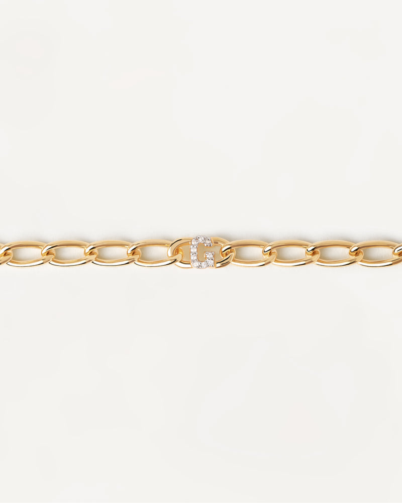 Letter H Chain Bracelet - 
  
    Sterling Silver / 18K Gold plating
  
