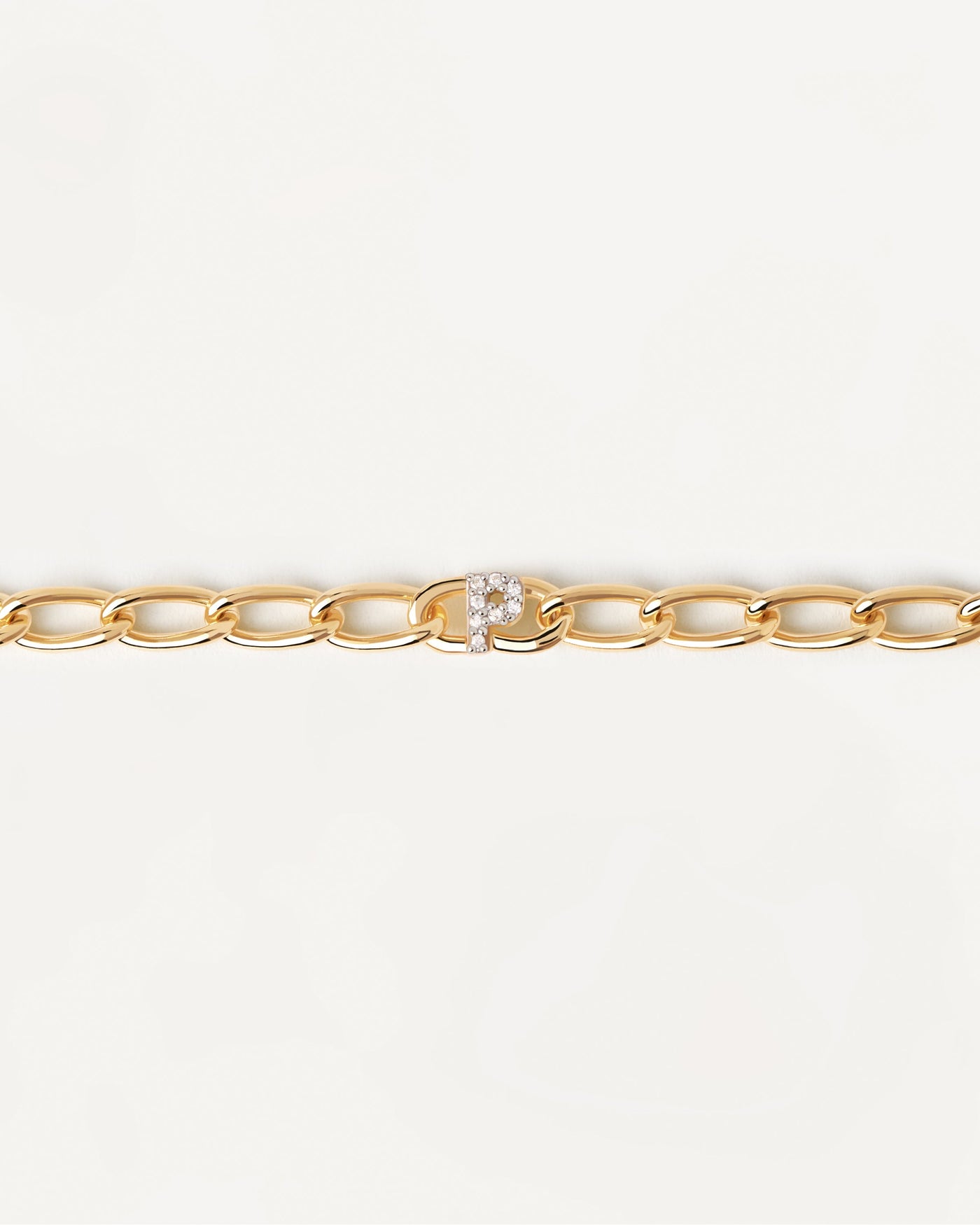 Letter P Chain Bracelet - 
  
    Sterling Silver / 18K Gold plating
  
