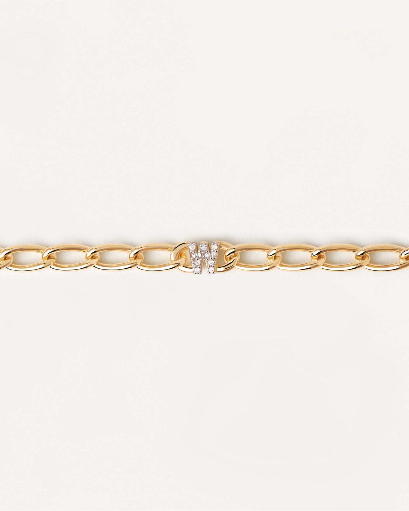 Letter W Chain Bracelet - 
  
    Sterling Silver / 18K Gold plating
  
