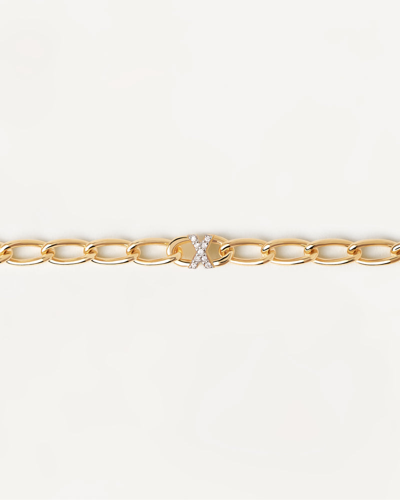 Letter X Chain Bracelet - 
  
    Sterling Silver / 18K Gold plating
  
