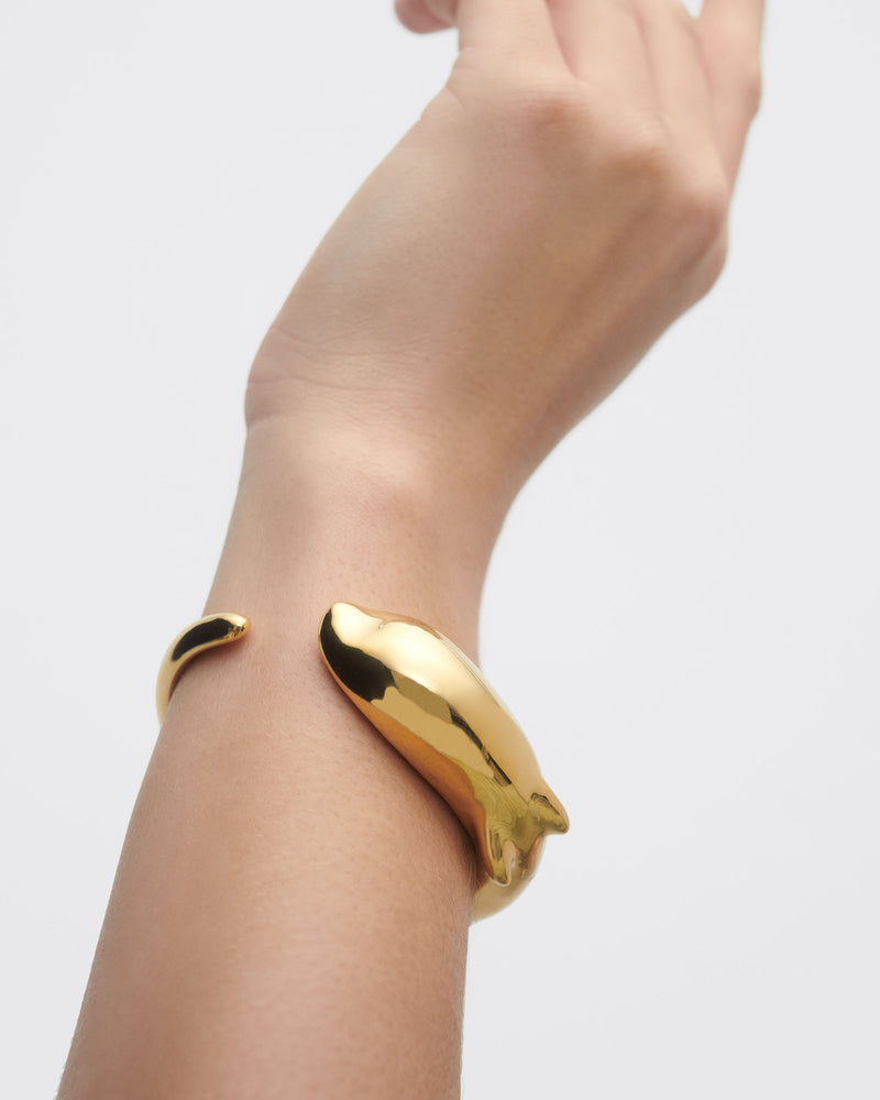 Bracciale rigido Dolphin - 
  
    Argento sterling / Placcatura in Oro 18K
  
