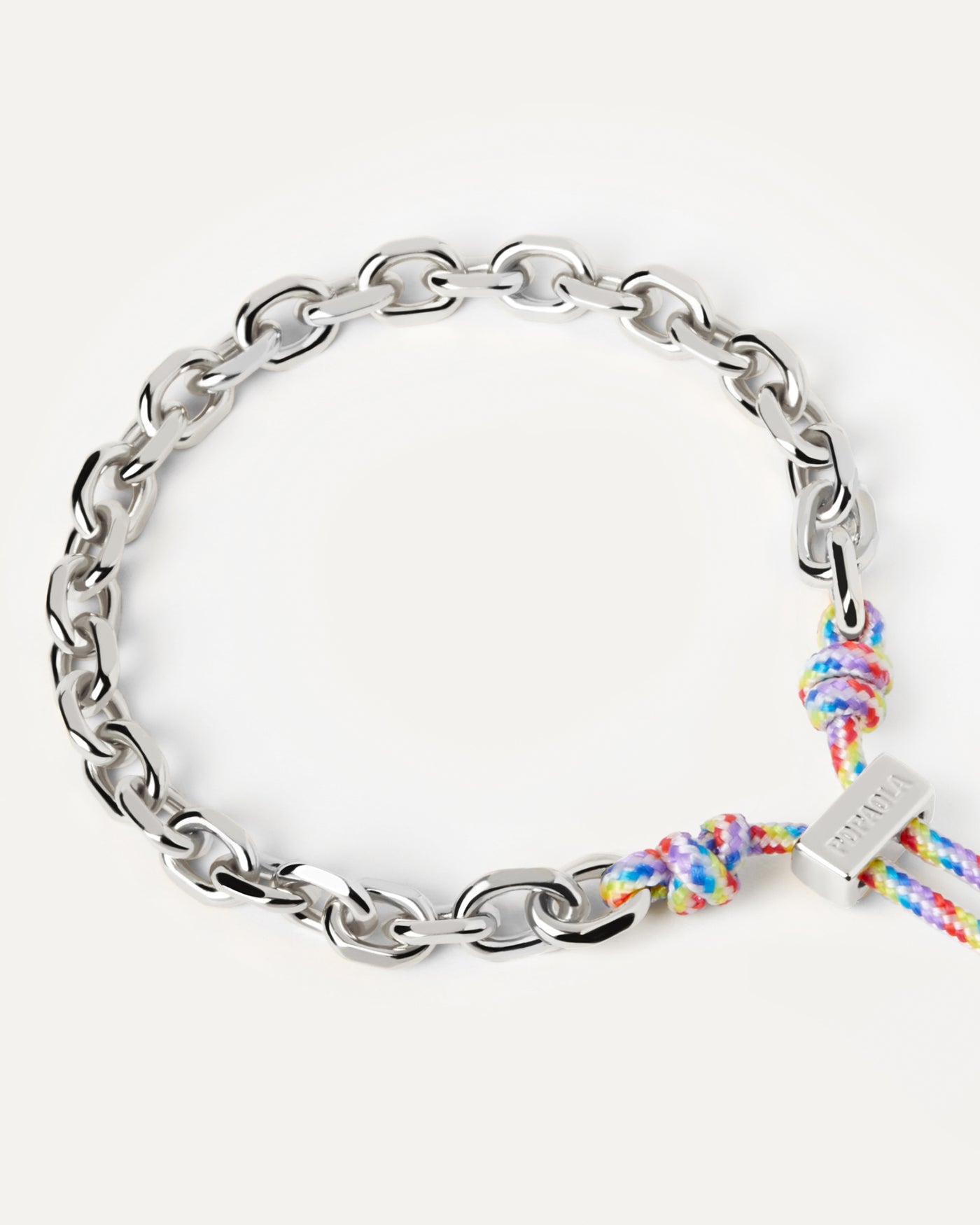 Prisma Essential Rope and Chain Bracelet - 
  
    Rope / Rhodium silver plating
  
