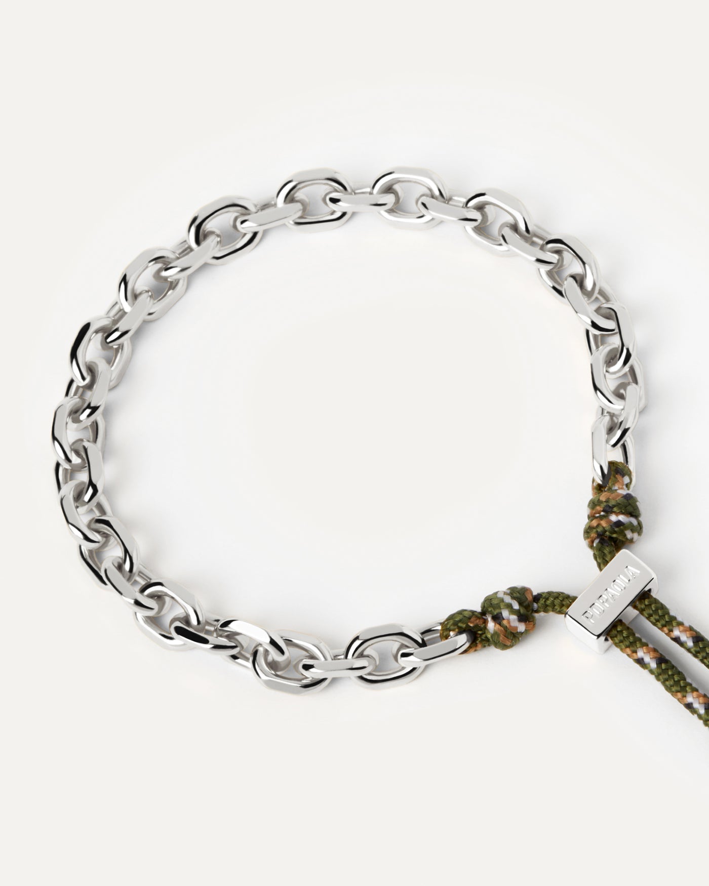 Pulsera Cordón y Cadena Cottage Essential - 
  
    Latón / Baño de rodio en plata
  
