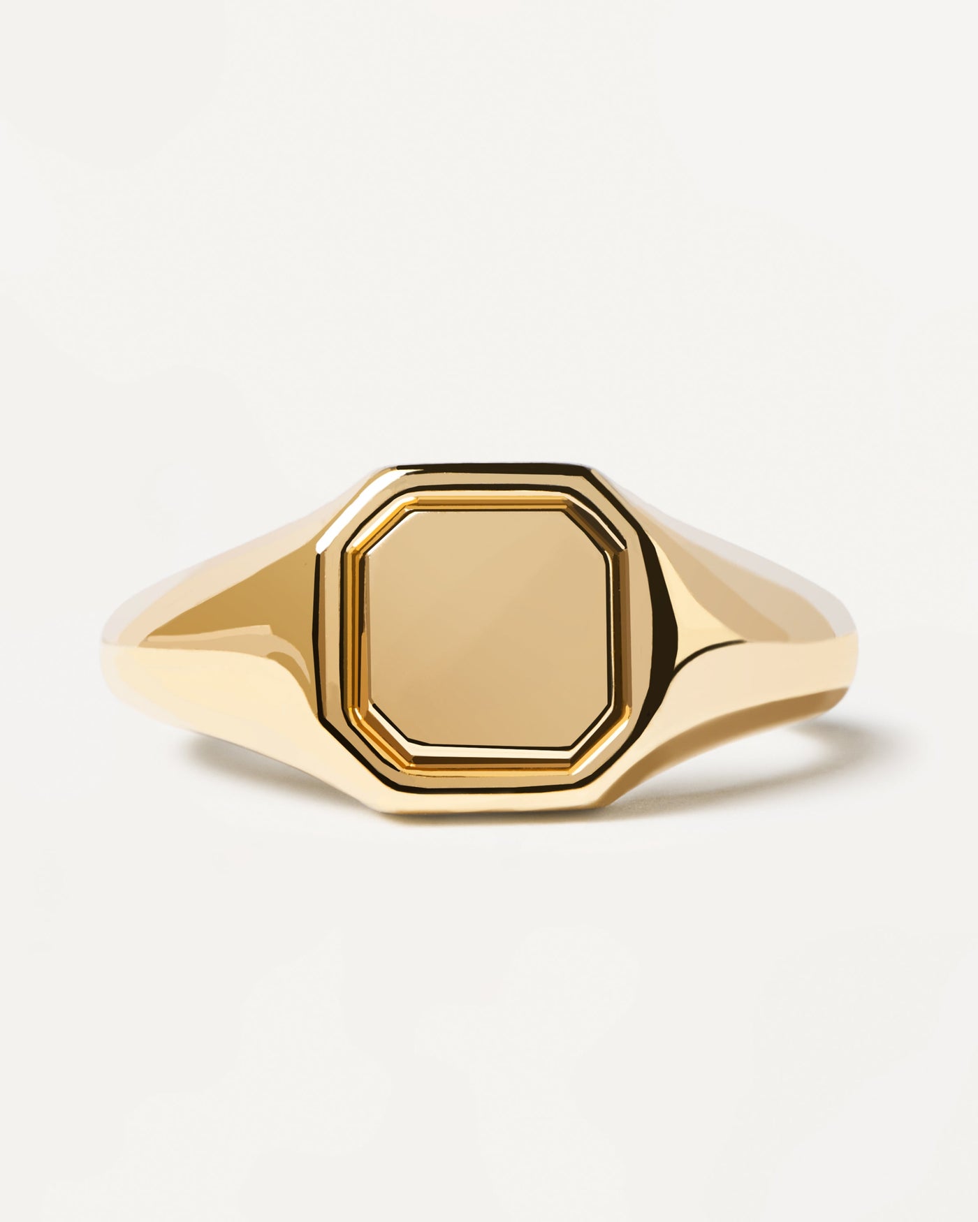 2023 Selection | Octet Stamp Ring. Engravable octagonal gold-plated signet ring. Get the latest arrival from PDPAOLA. Place your order safely and get this Best Seller. Free Shipping.