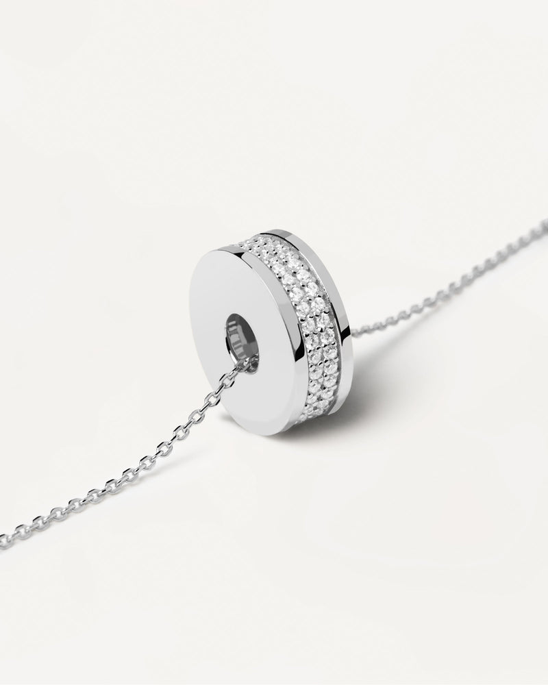 Sterling silver necklace with disc pendant