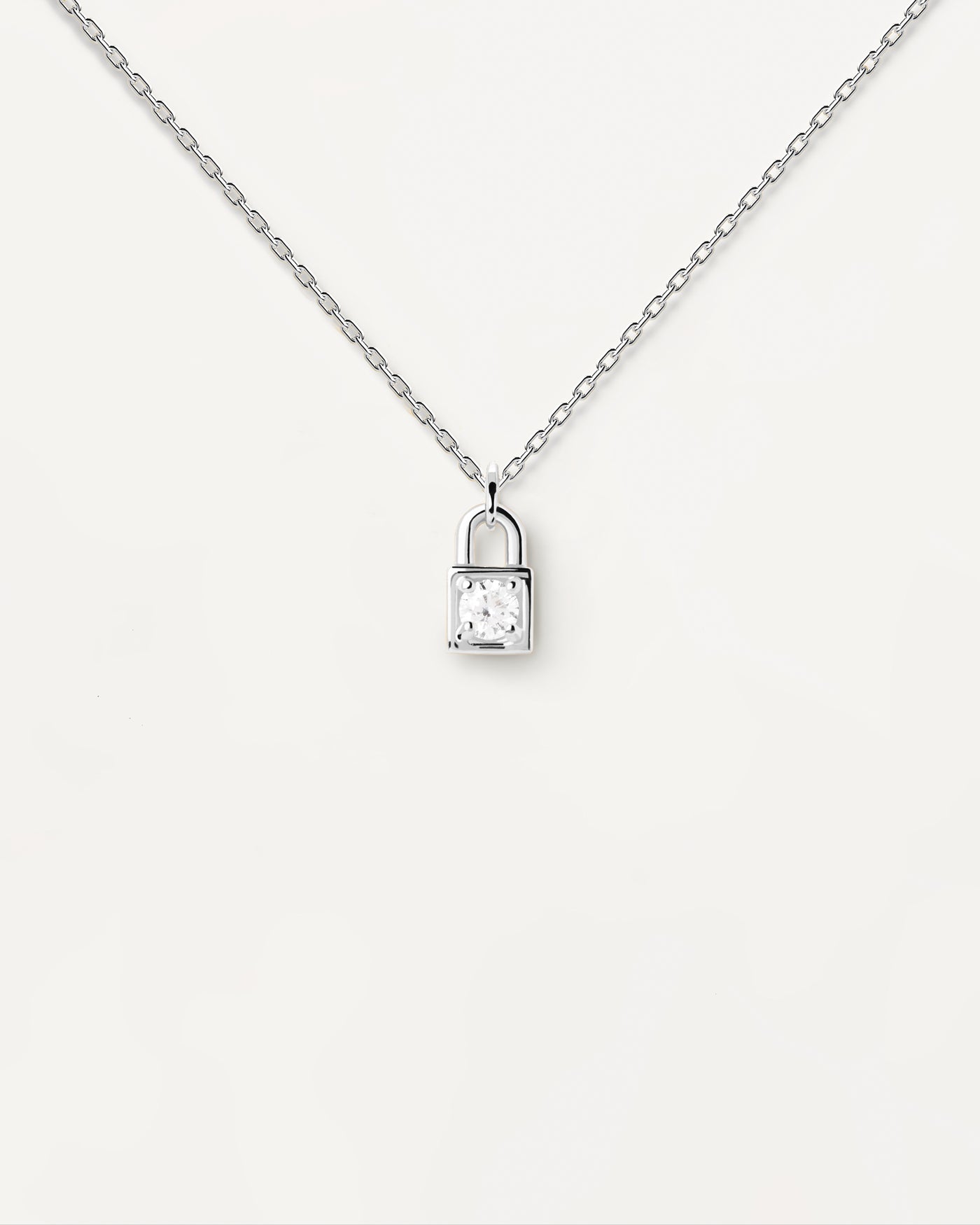 Sterling Silver Lock Pendant Necklace