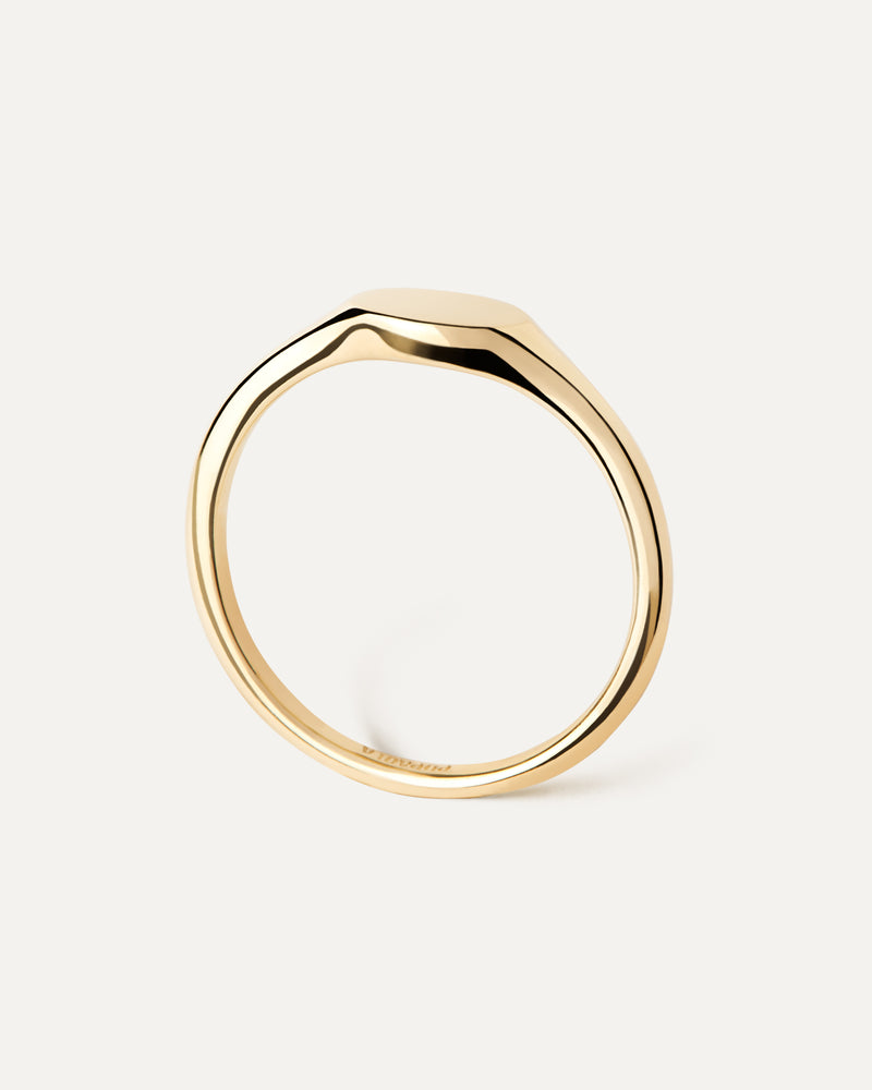 Anello sigillo Oval mini - 
  
    Argento sterling / Placcatura in Oro 18K
  

