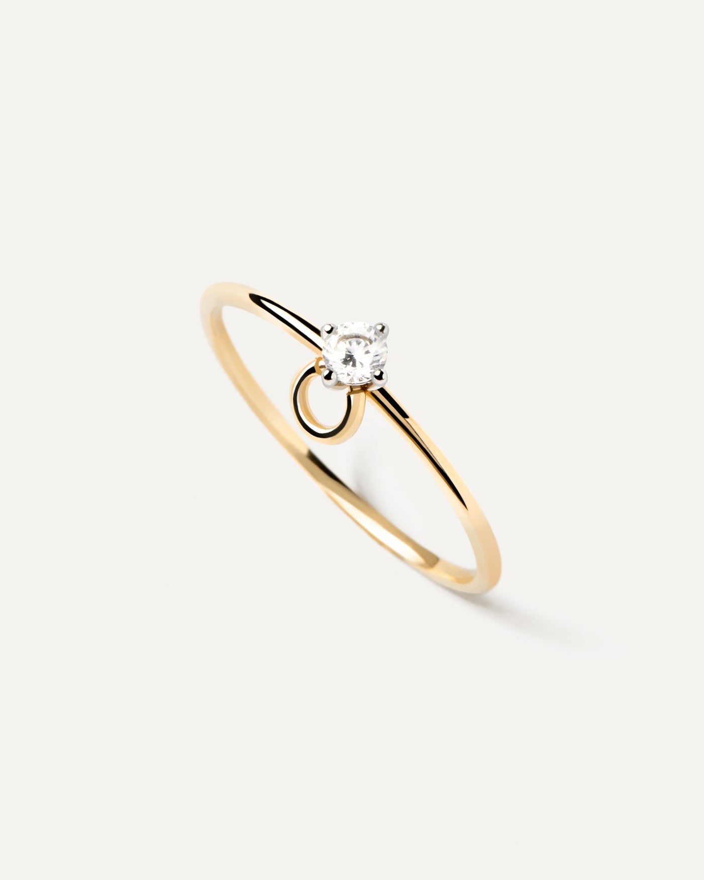 Diamond And Gold Ari Solitary Ring - 
  
    18K Gold
  
