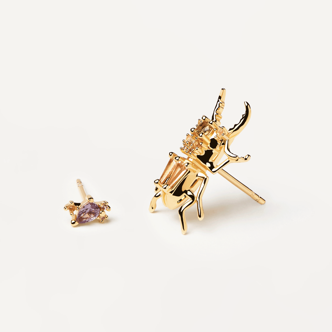 Pendientes Courage Beetle - 
  
    Plata de Ley / Baño de Oro 18K
  
