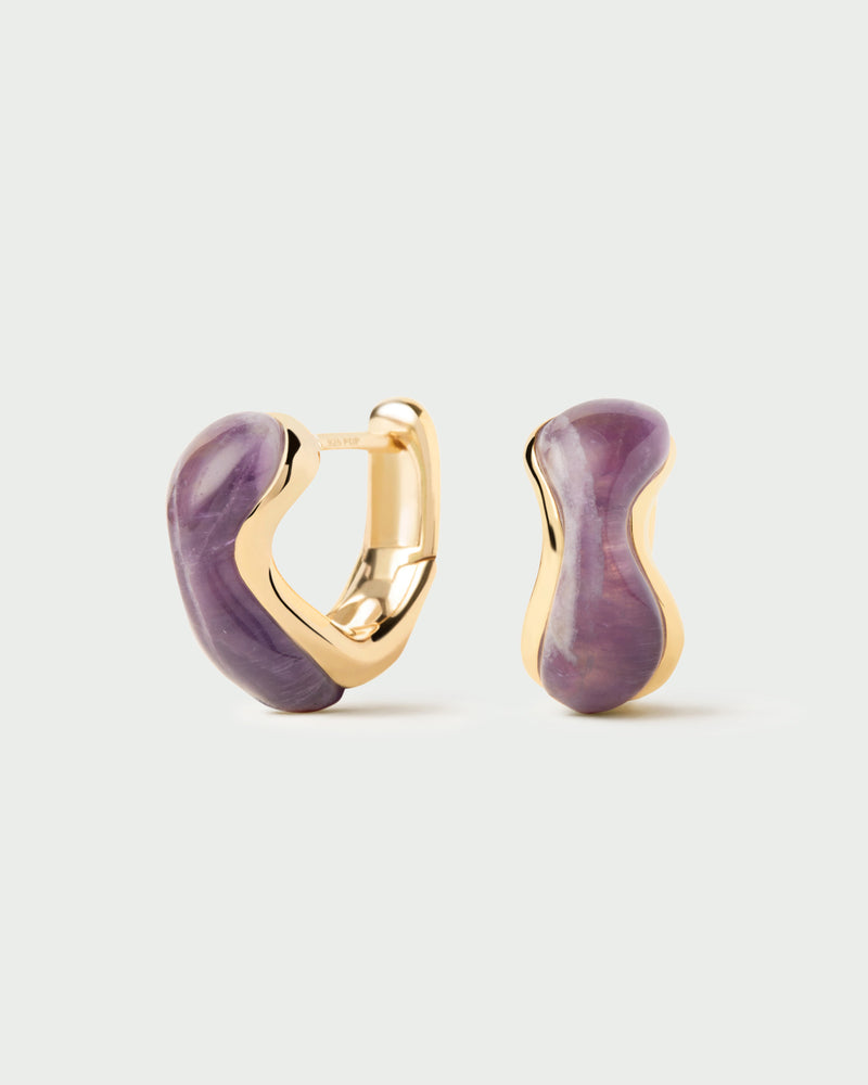 Aros Amatista Musa - 
  
    Plata de Ley / Baño de Oro 18K
  
