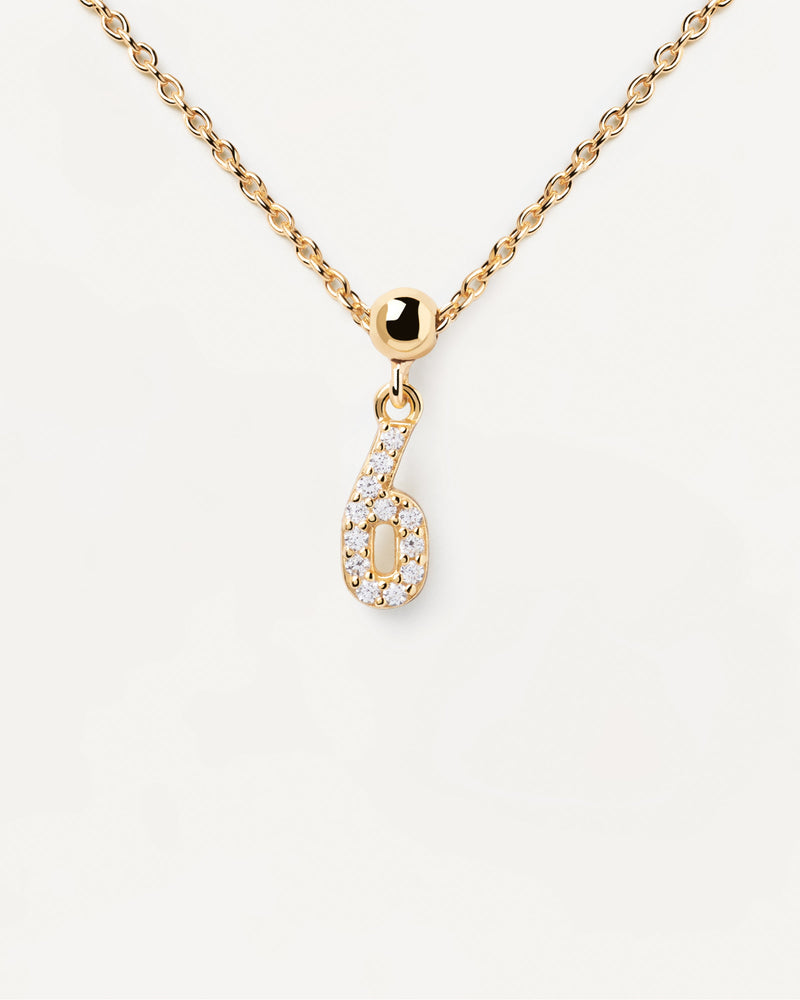 Charm Numero 6 - 
  
    Argento sterling / Placcatura in Oro 18K
  
