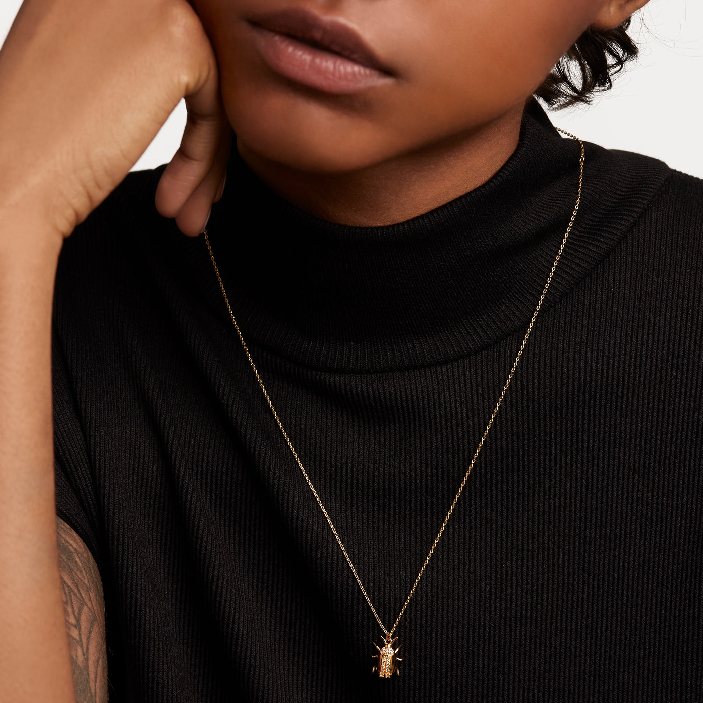 Balance Beetle Amulet Necklace - 
  
    Sterling Silver / 18K Gold plating
  
