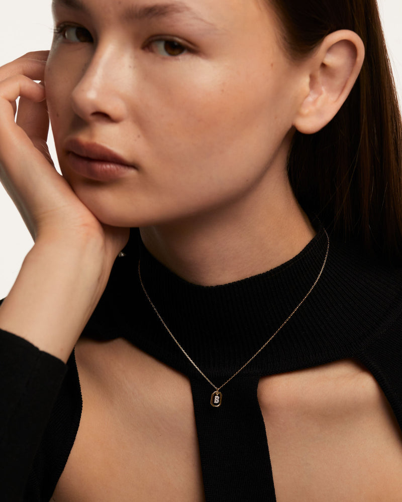 Collana Con Lettera B Mini - 
  
    Argento sterling / Placcatura in Oro 18K
  
