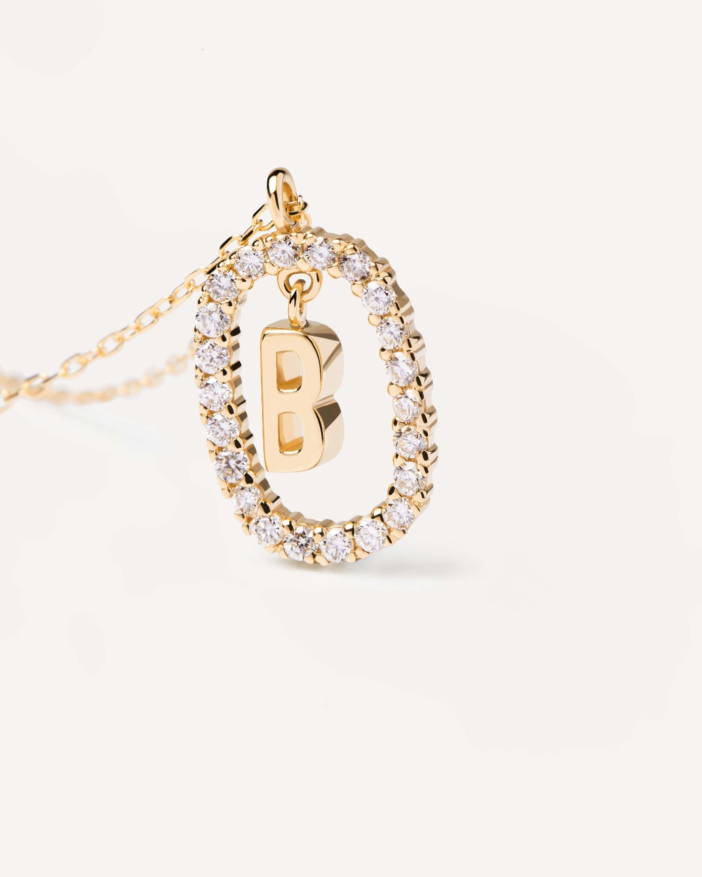 Diamonds and Gold Letter B Necklace - 
  
    18K Gold
  
