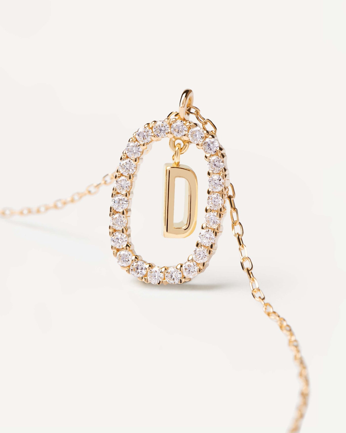 Diamonds and Gold Letter D Necklace - 
  
    18K Gold
  

