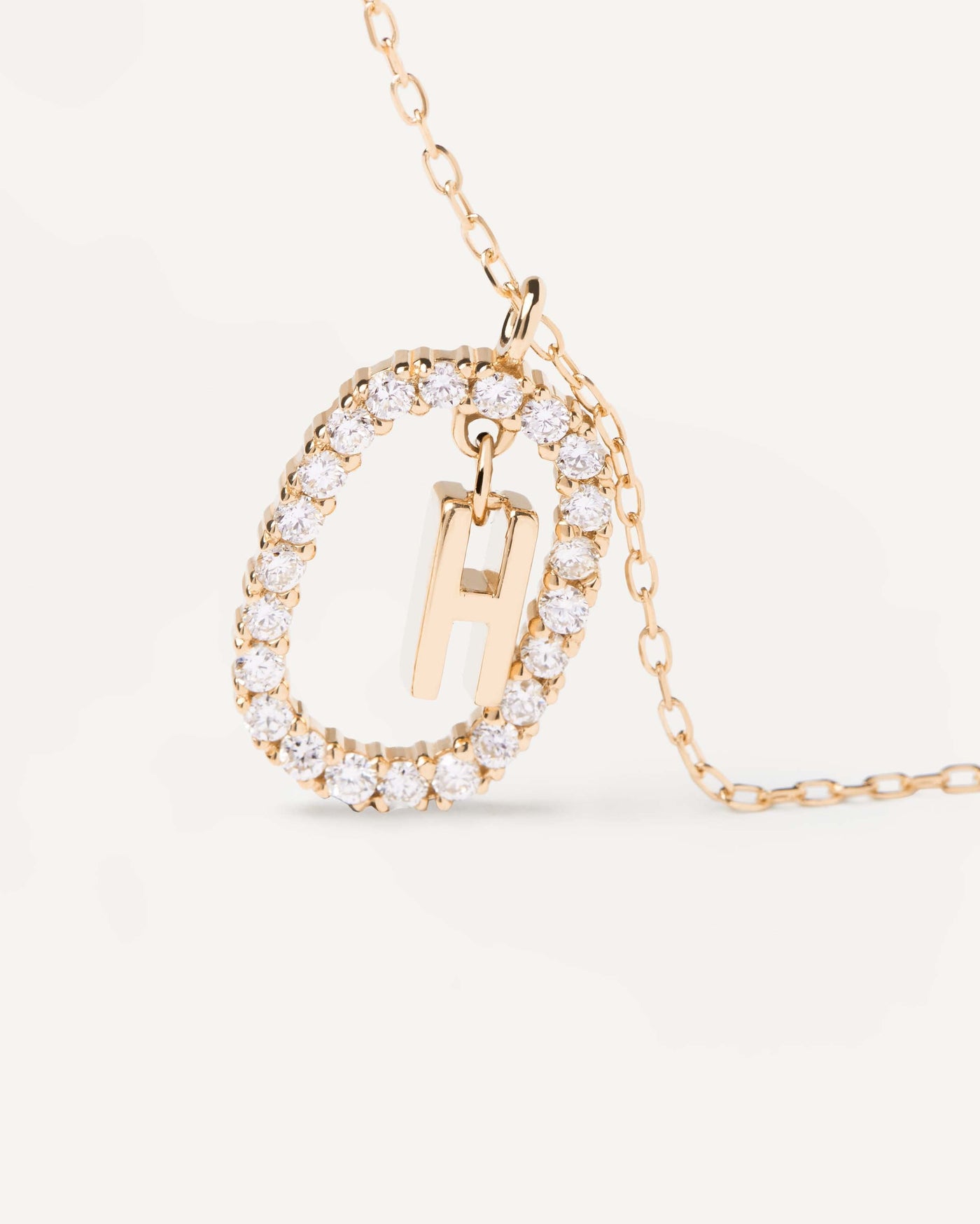 Diamonds and Gold Letter H Necklace - 
  
    18K Gold
  
