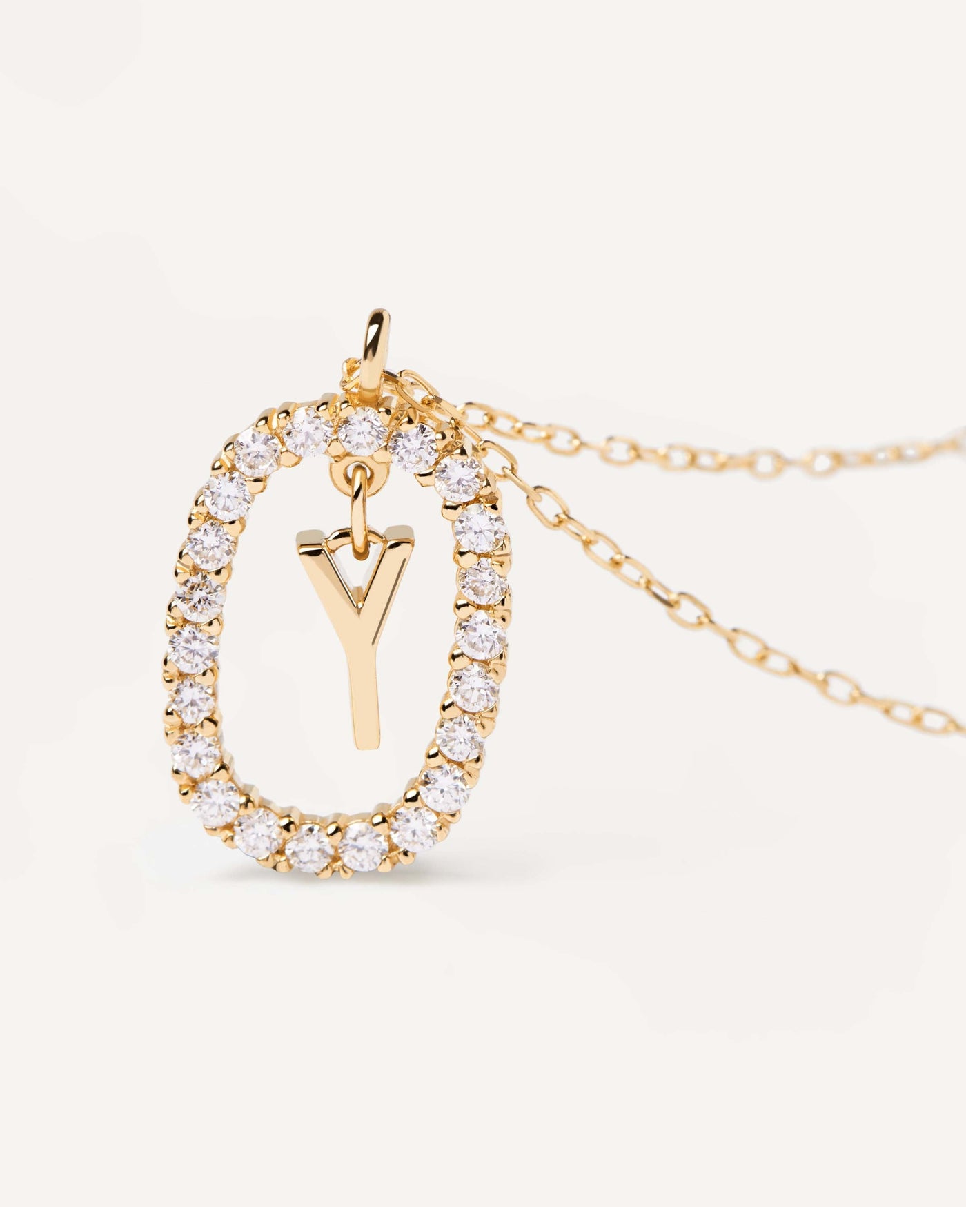 Diamonds and Gold Letter Y Necklace - 
  
    18K Gold
  

