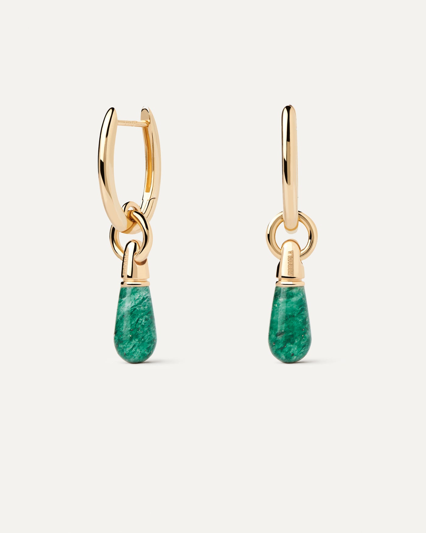 Green Aventurine Jupiter Single Hoop - 
        
          Sterling Silver / 18K Gold plating
        
      