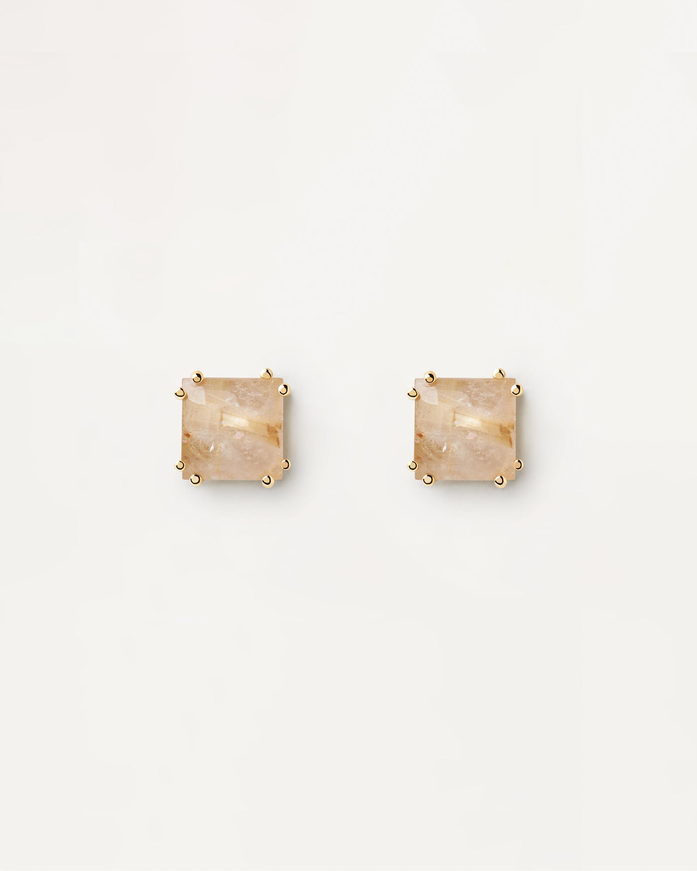 Boucle D’Oreille Individuelle Suki Quartz Rutile - 
  
    Argent massif / Placage Or 18 Ct
  
