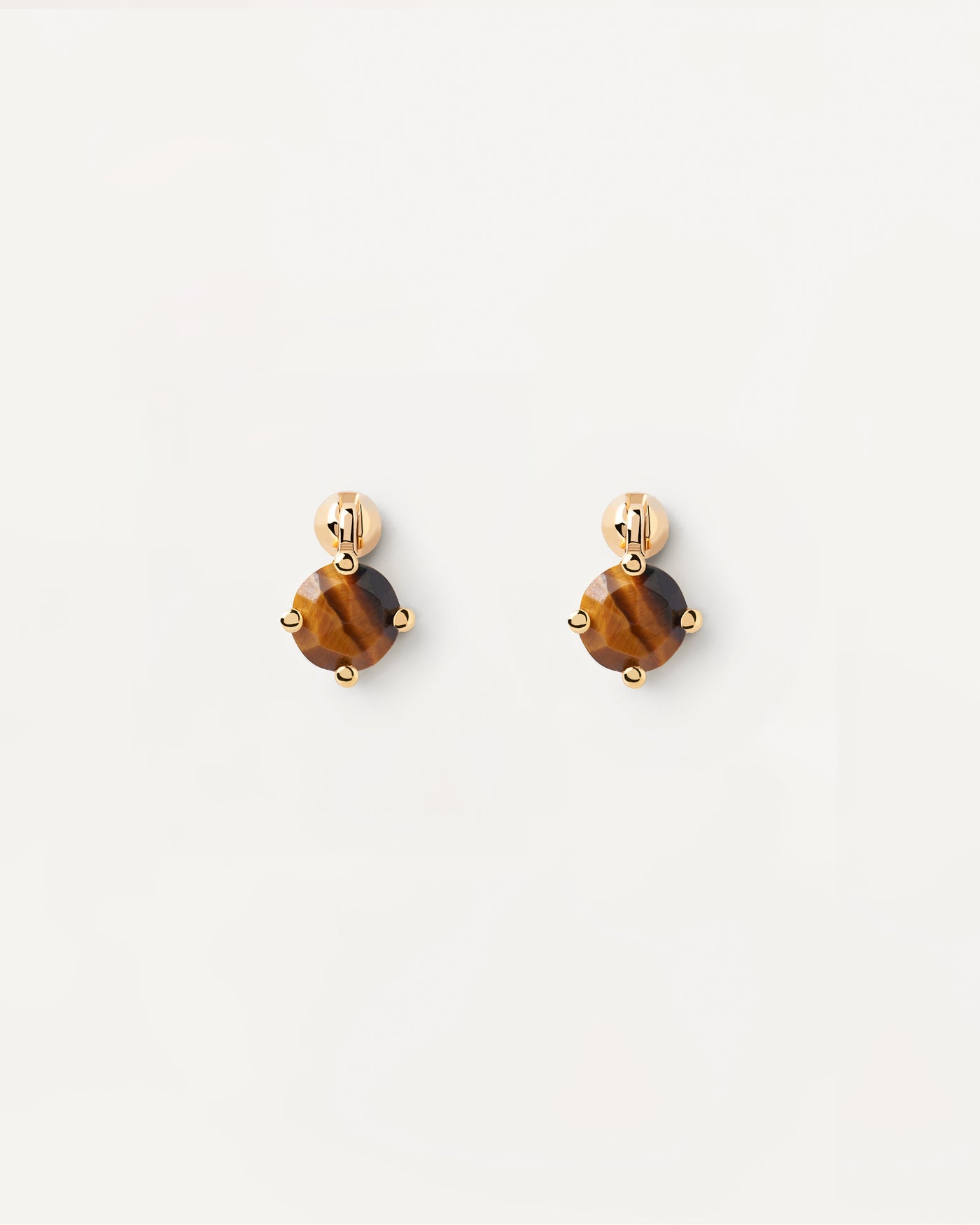 Kimi Tiger Eye Single Earring - 
  
    Sterling Silver / 18K Gold plating
  
