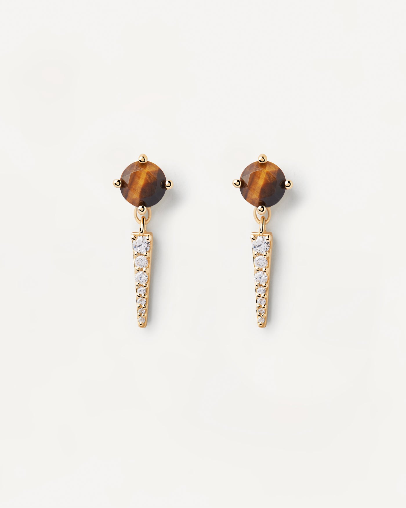 Yoki Tiger Eye Single Earring - 
  
    Sterling Silver / 18K Gold plating
  
