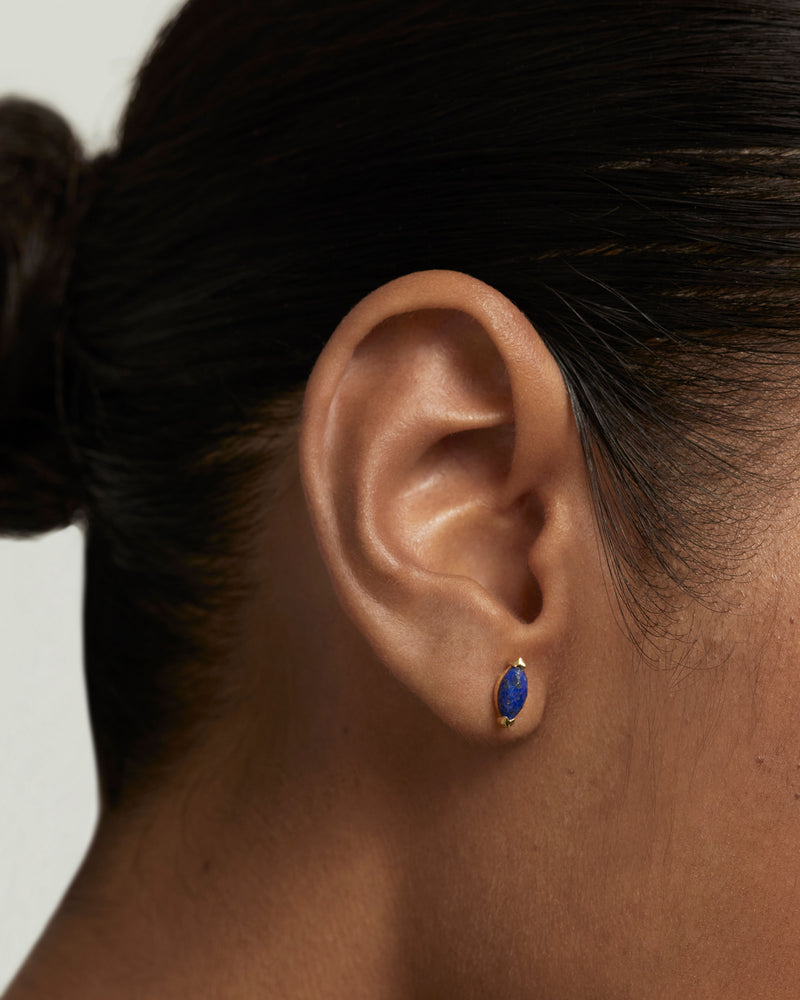 Piercing orecchio Lapislazzuli Nomad - 
  
    Argento sterling / Placcatura in Oro 18K
  
