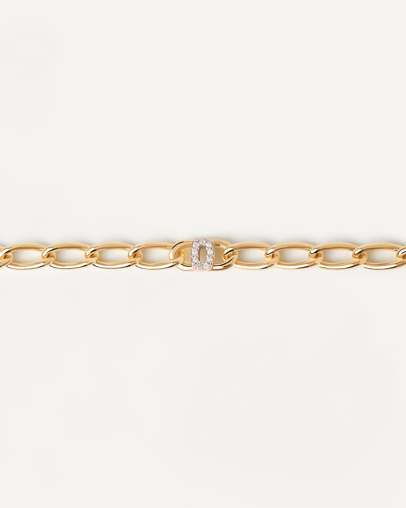 Pulsera Cadena Letra O - 
  
    Plata de Ley / Baño de Oro 18K
  
