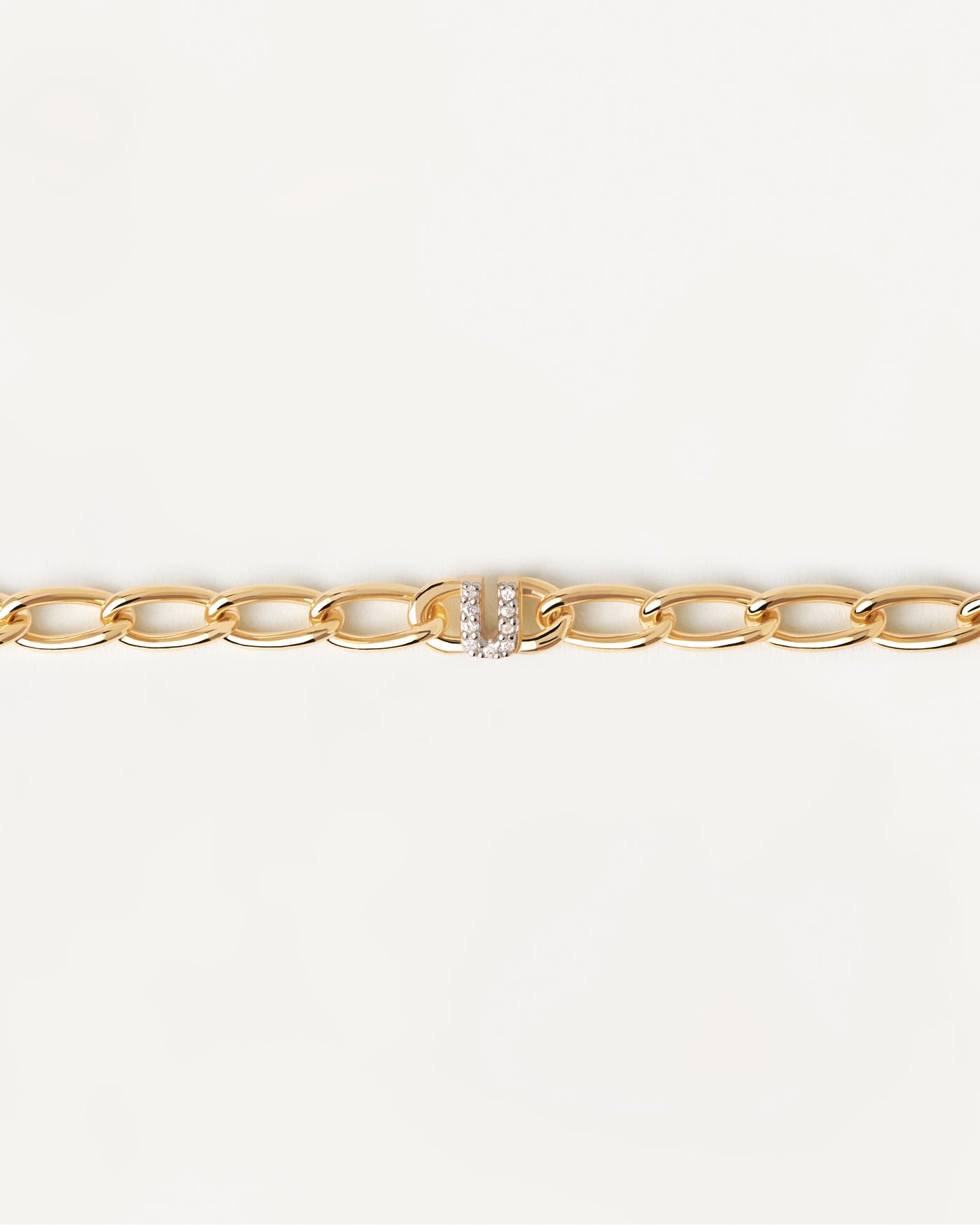 Bracciale A Catena Lettera U - 
  
    Argento sterling / Placcatura in Oro 18K
  
