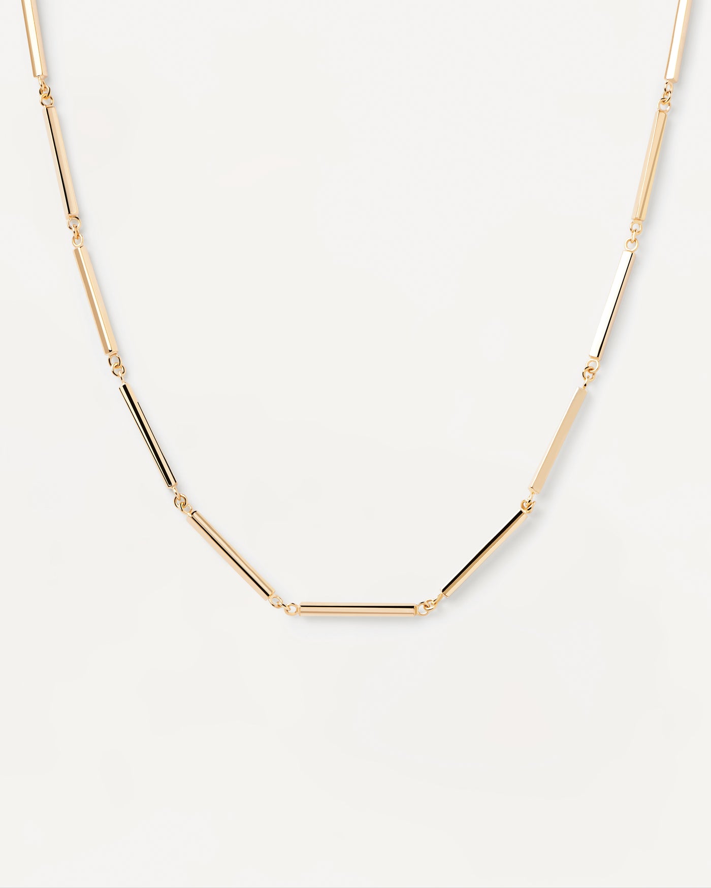 Collar Cadena de Barras - 
  
    Plata de Ley / Baño de Oro 18K
  
